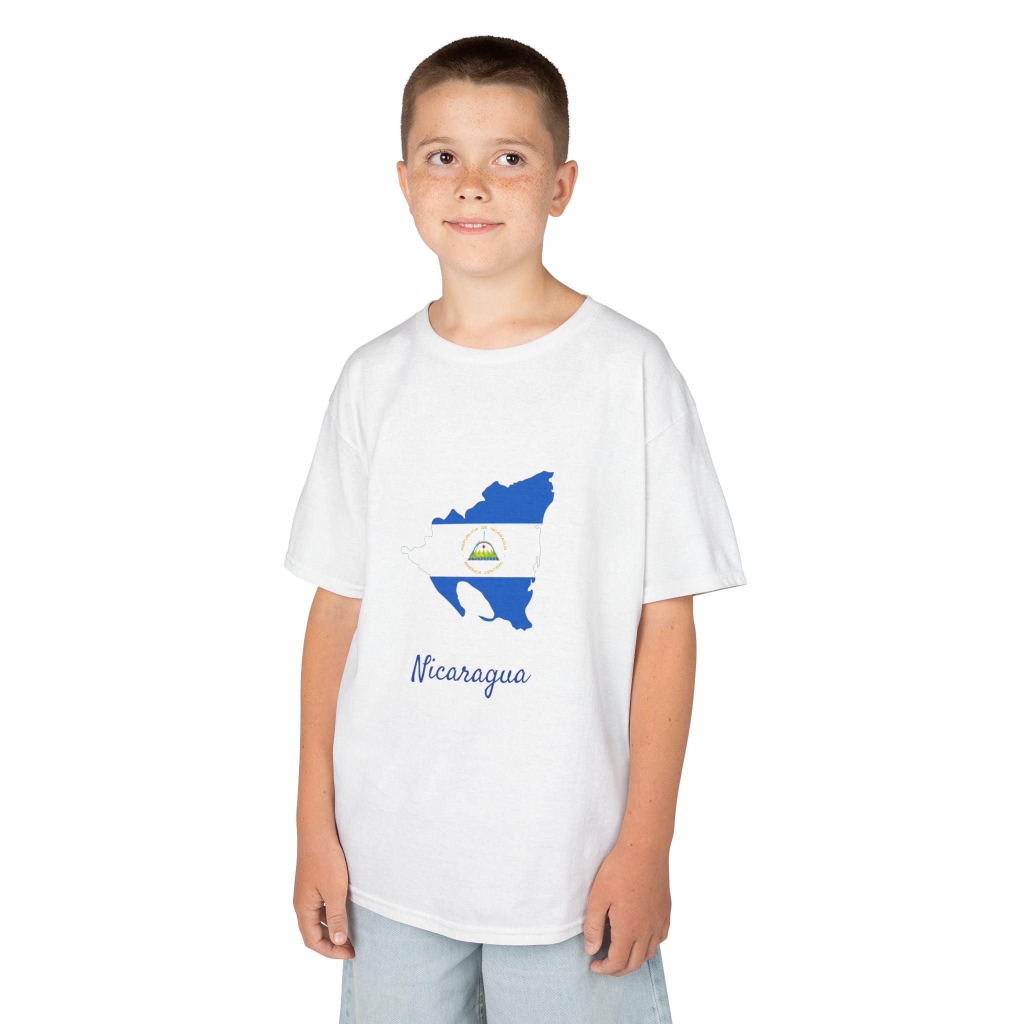ALGODÓN GRUESO Camiseta de Niños Nicaragua Diseño Nicaragua
