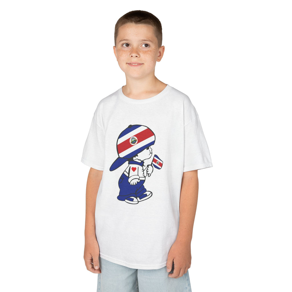 ALGODÓN GRUESO Camiseta de Niños Costa Rica El Niño Tico Original