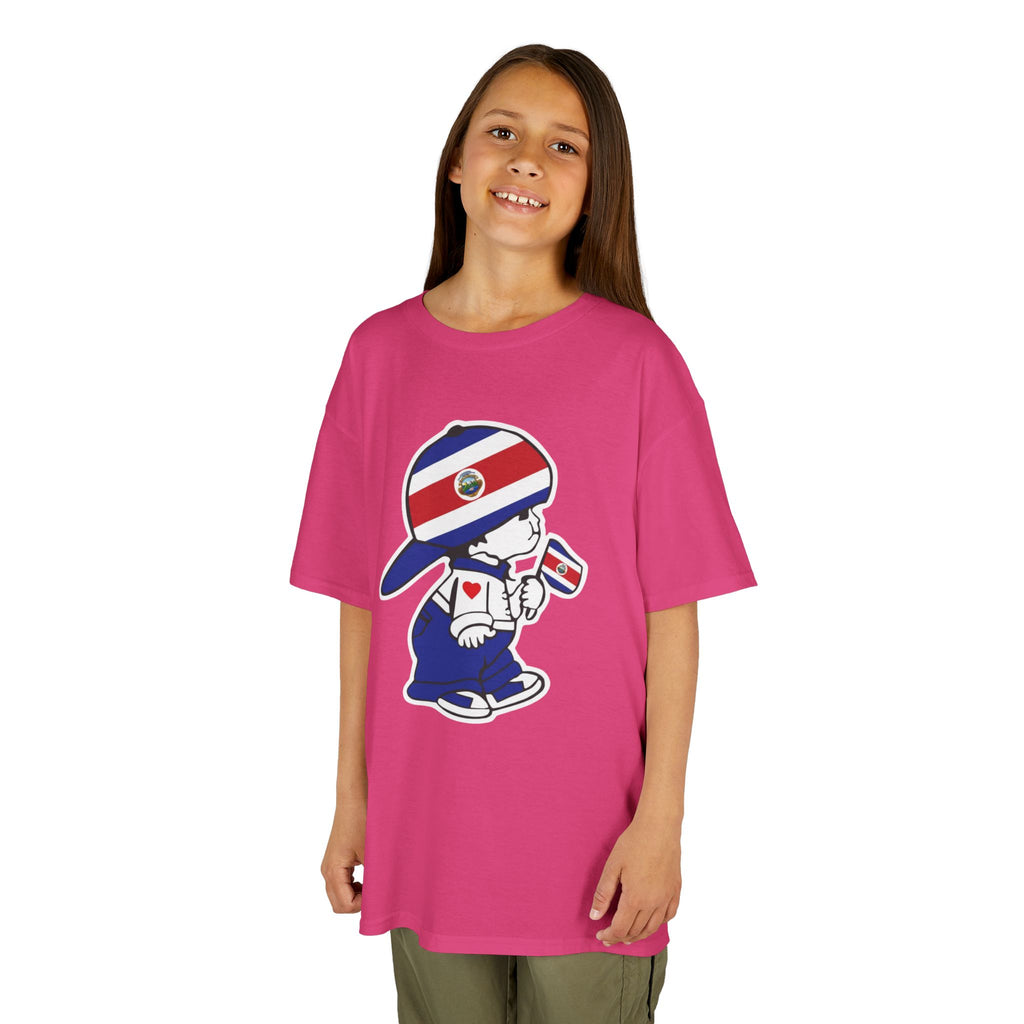 ALGODÓN GRUESO Camiseta de Niñas Costa Rica El Niño Tico Original