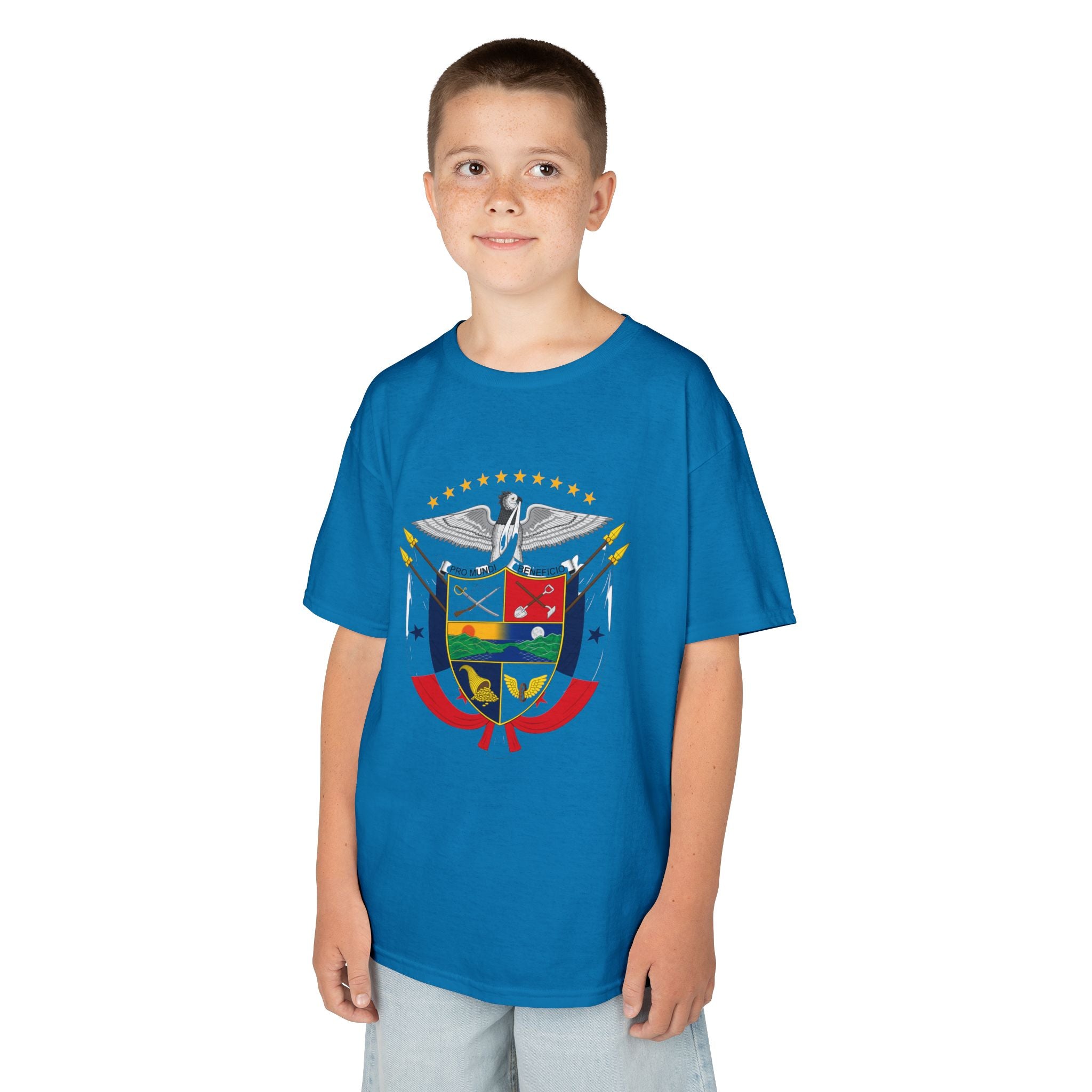 ALGODÓN GRUESO Camiseta de Niños Panamá Escudo Nacional de Panamá