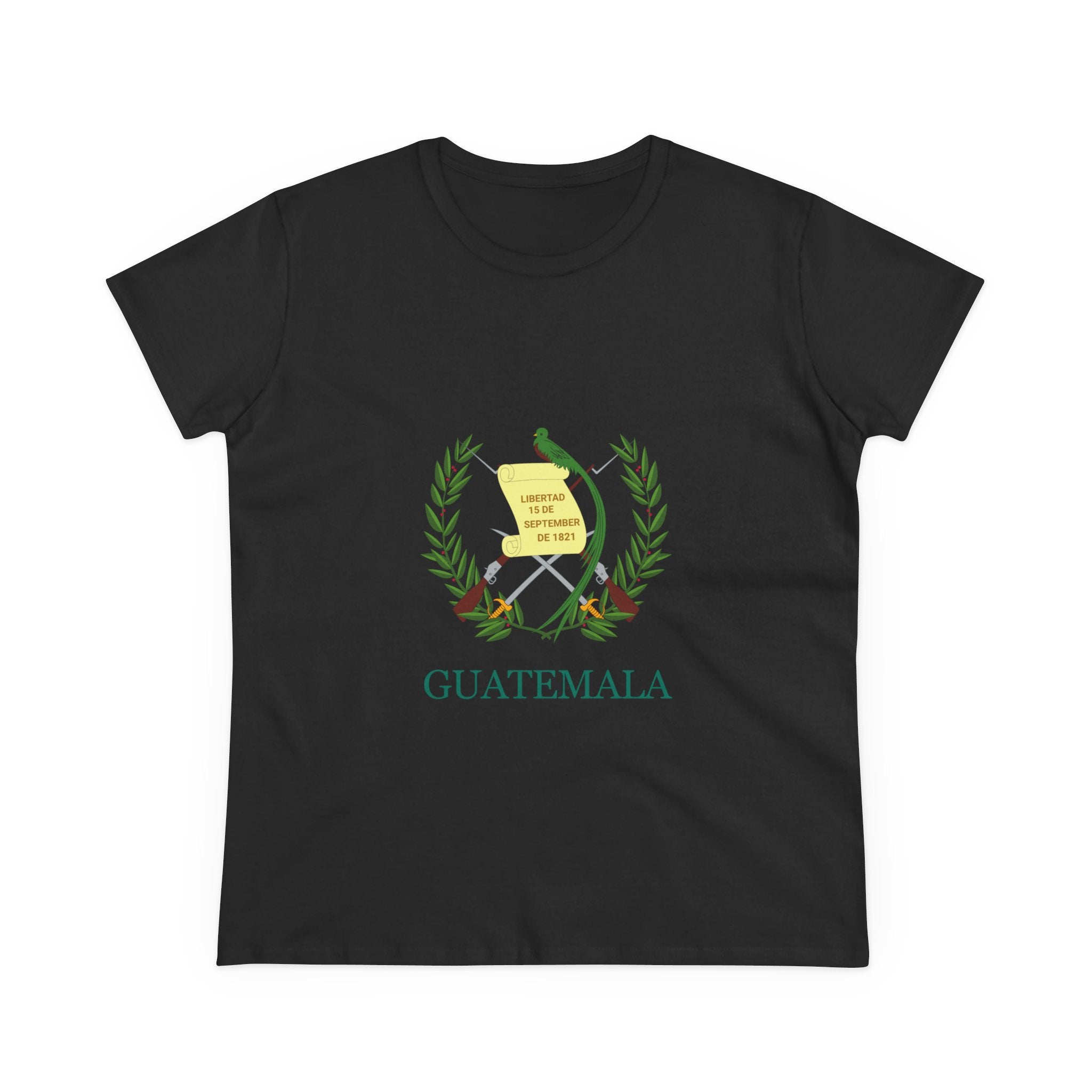 ALGODÓN DE GROSOR MEDIO Camiseta de Mujeres Escudo Nacional de Guatemala