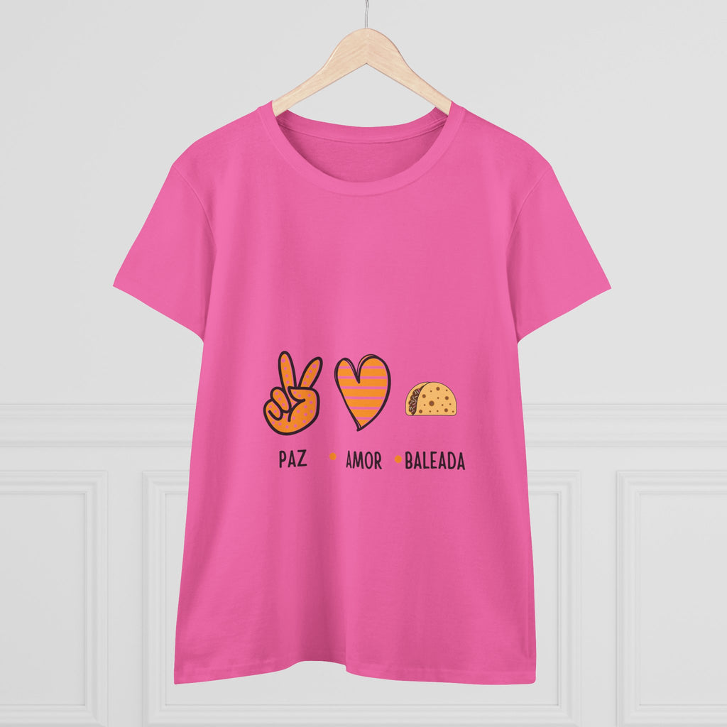 ALGODÓN DE MEDIO GROSOR Camiseta de Mujeres Honduras Paz Amor Baleada