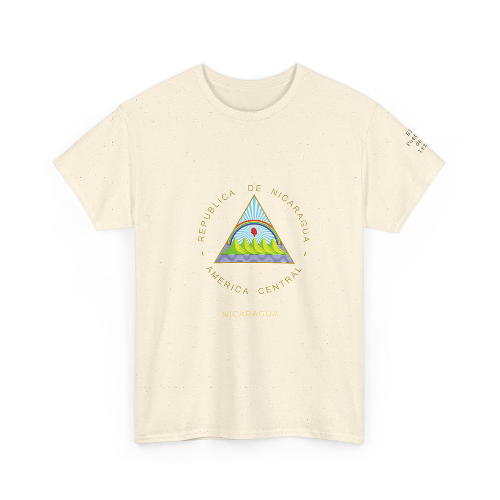 ALGODÓN GRUESO Camiseta de Hombres Nicaragua Escudo Nacional de Nicaragua