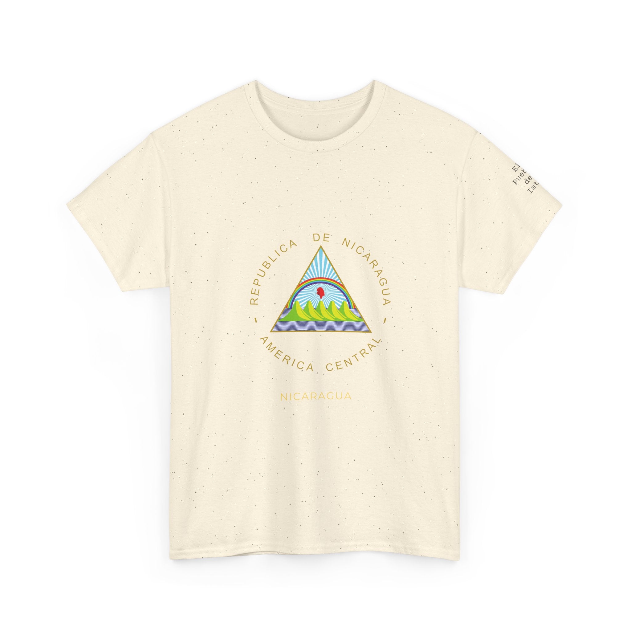 ALGODÓN GRUESO Camiseta de Hombres Nicaragua Escudo Nacional de Nicaragua