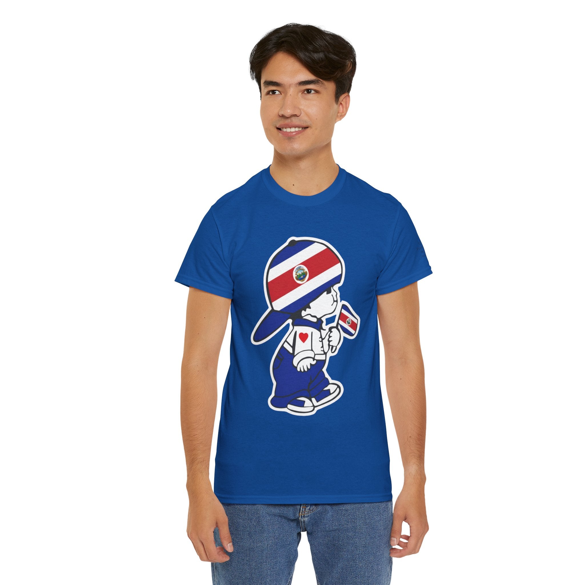 ALGODÓN GRUESO Camiseta de Hombres Costa Rica El Niño Tico Original