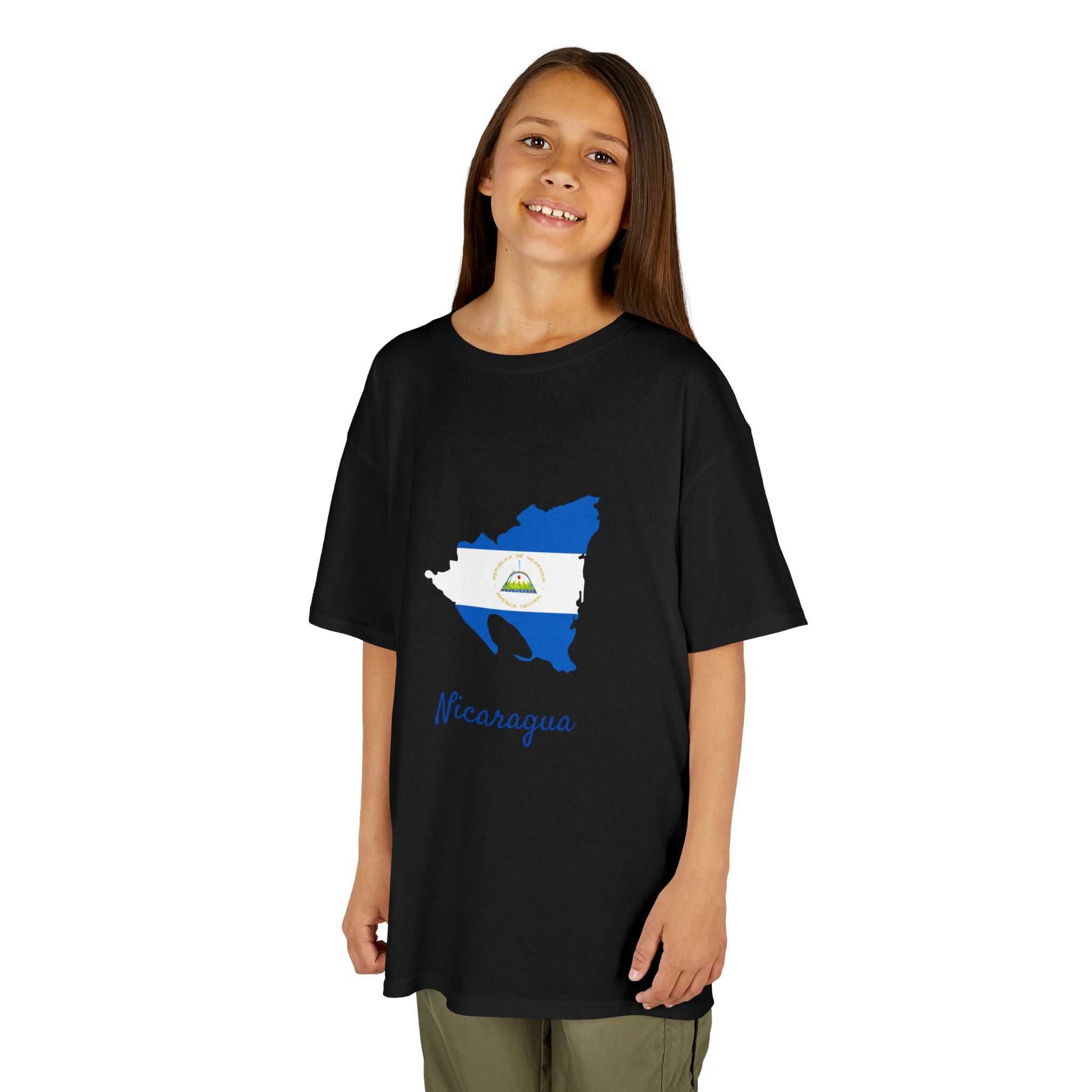 ALGODÓN GRUESO Camiseta de Niñas Nicaragua Diseño Nicaragua