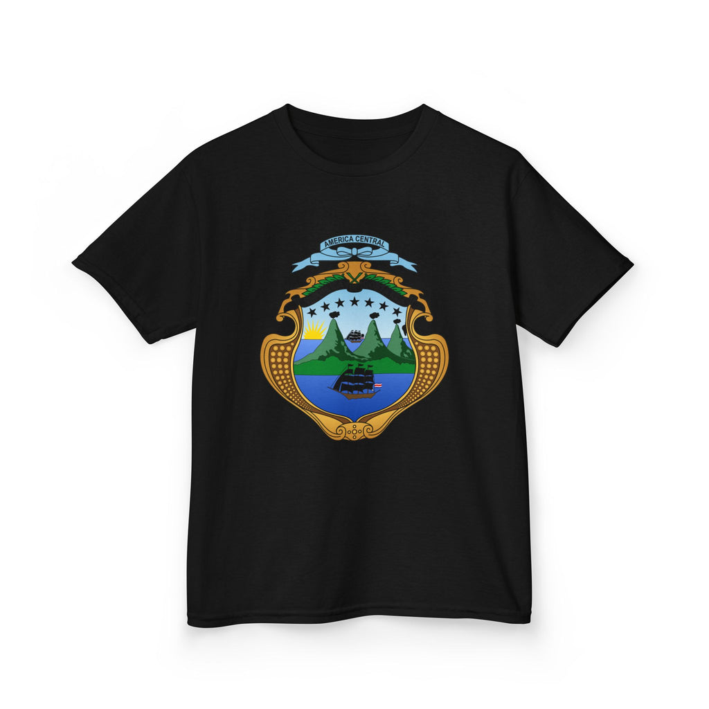 ALGODÓN GRUESO Camiseta de Niñas Costa Rica Escudo Nacional de Costa Rica