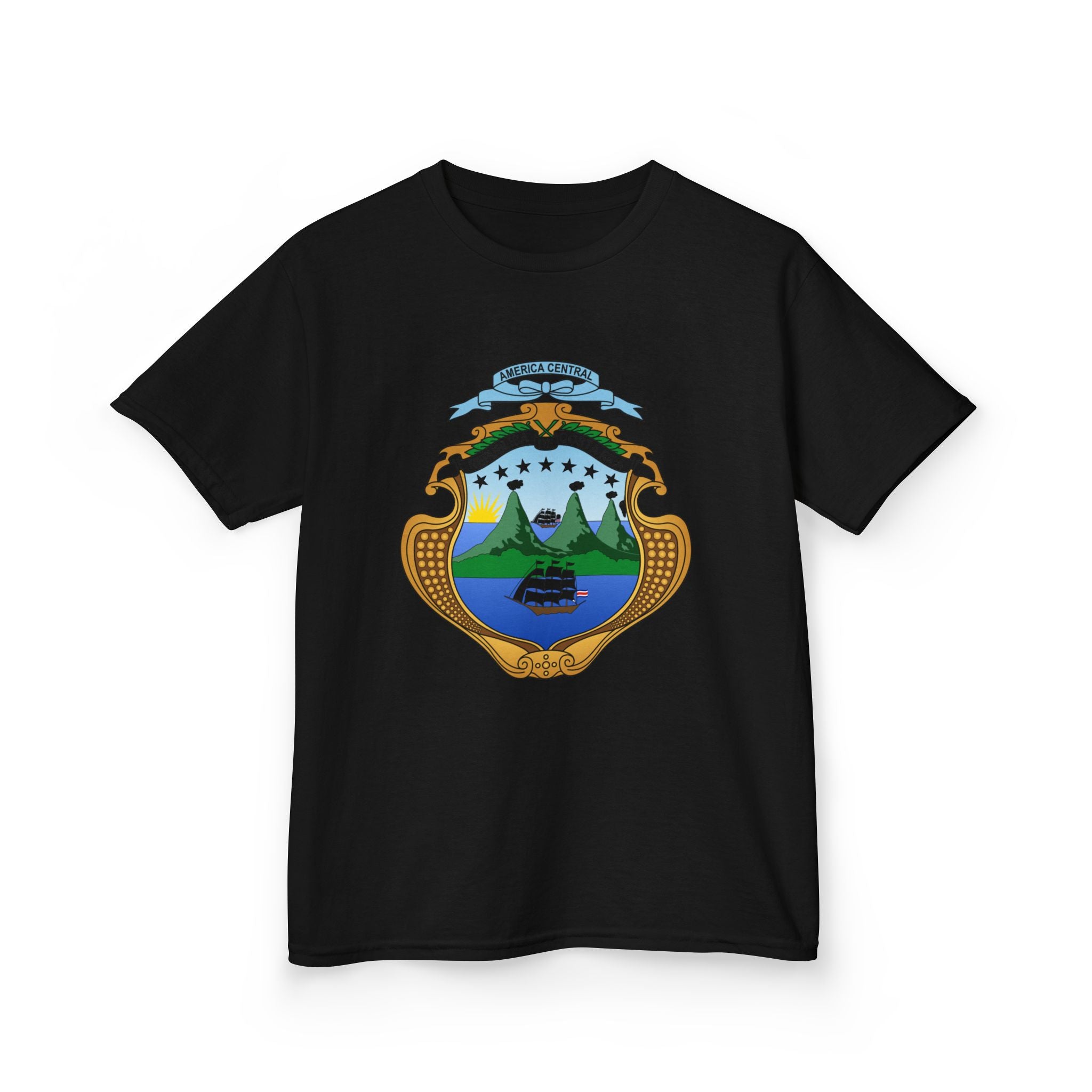 ALGODÓN GRUESO Camiseta de Niñas Costa Rica Escudo Nacional de Costa Rica