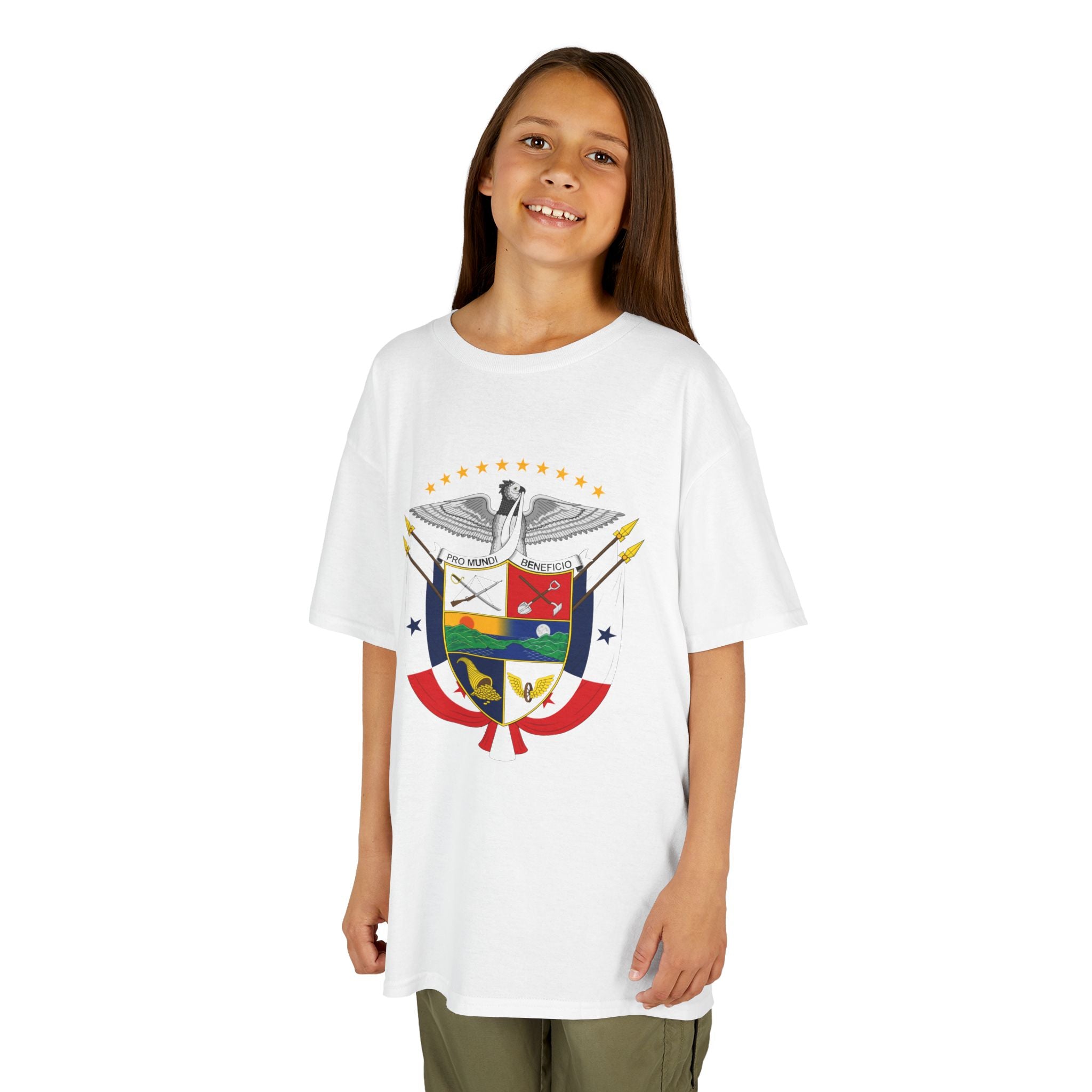 ALGODÓN GRUESO Camiseta de Niñas Panamá Escudo Nacional de Panamá