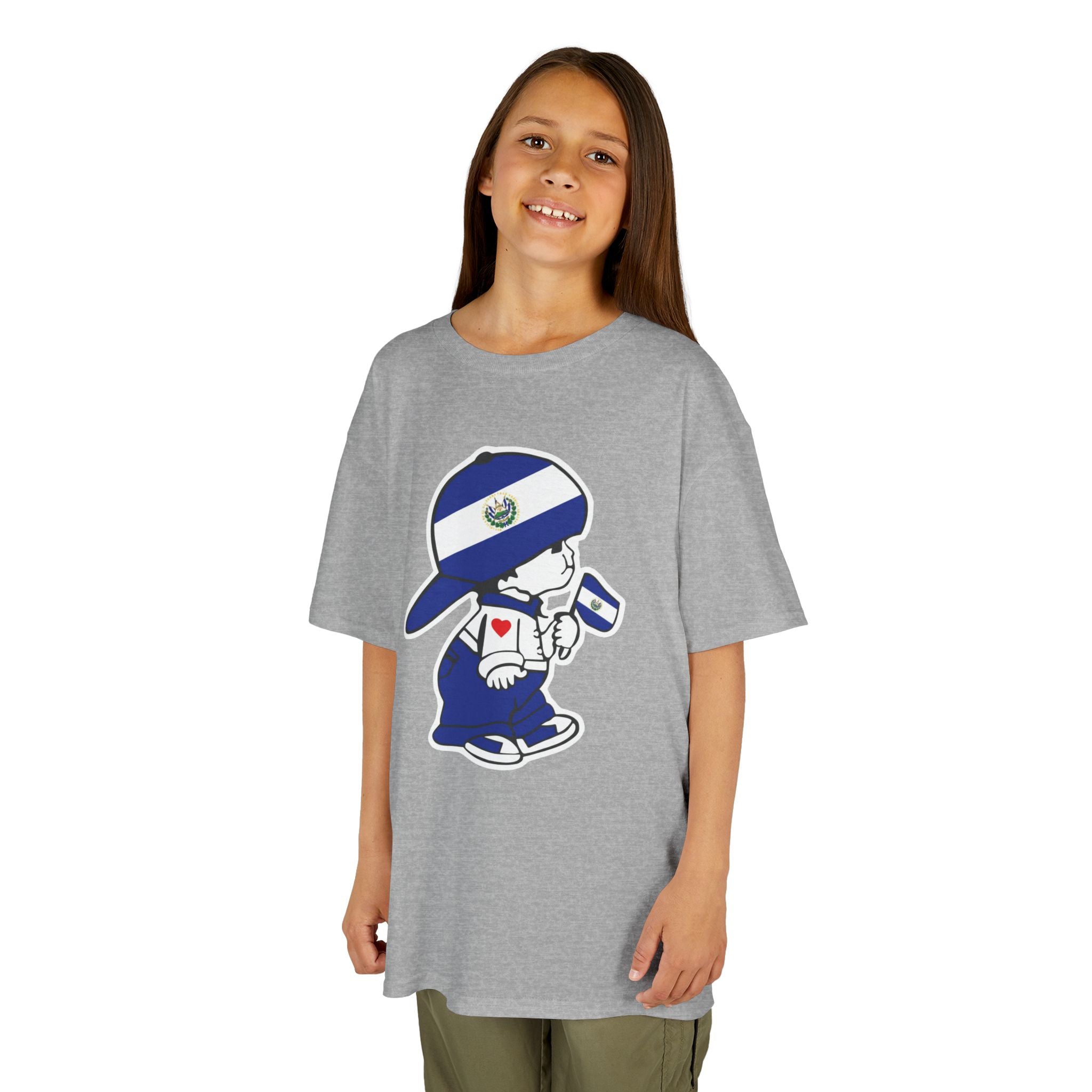 ALGODÓN GRUESO Camiseta de Niñas El Salvador El Niño Guanaco Original