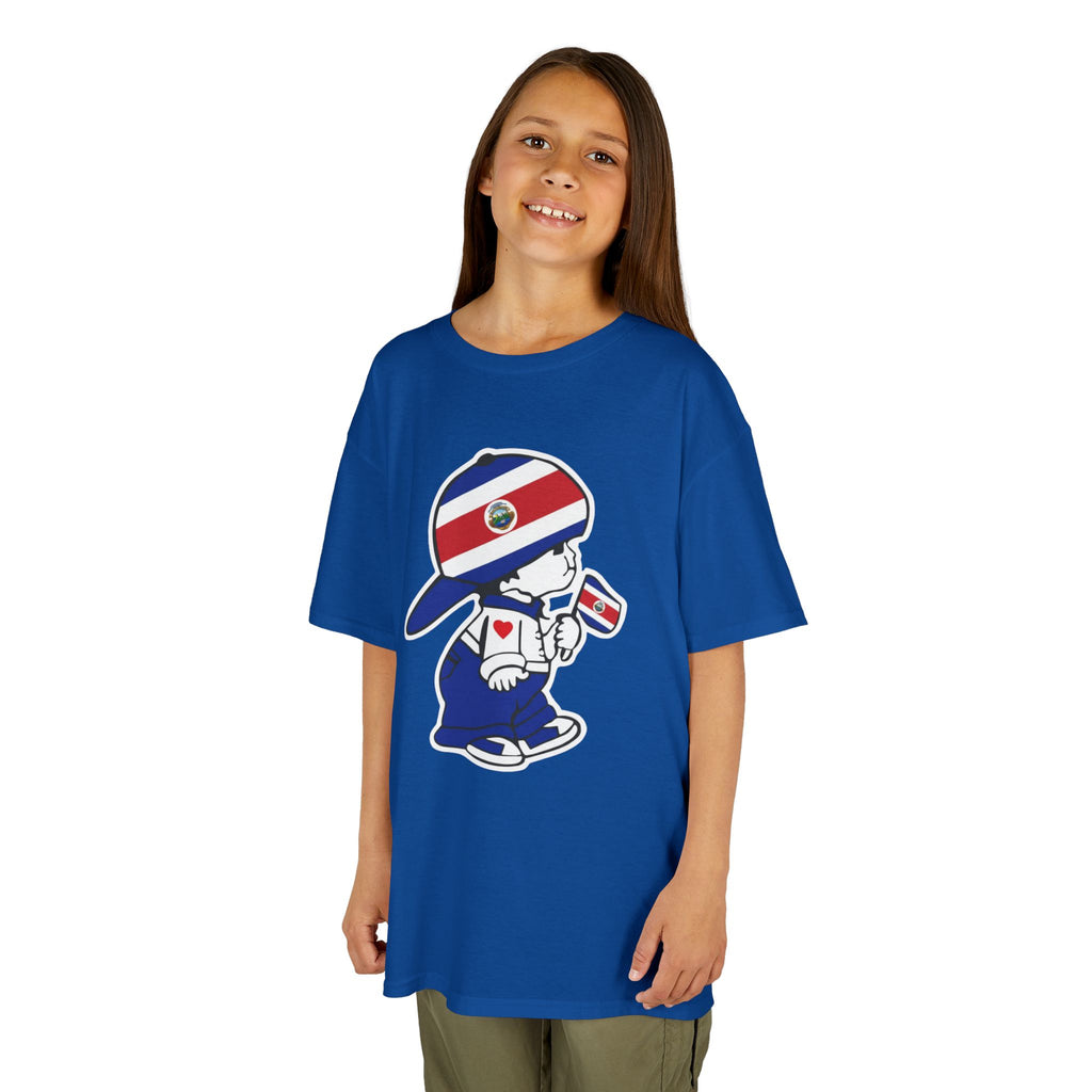 ALGODÓN GRUESO Camiseta de Niñas Costa Rica El Niño Tico Original