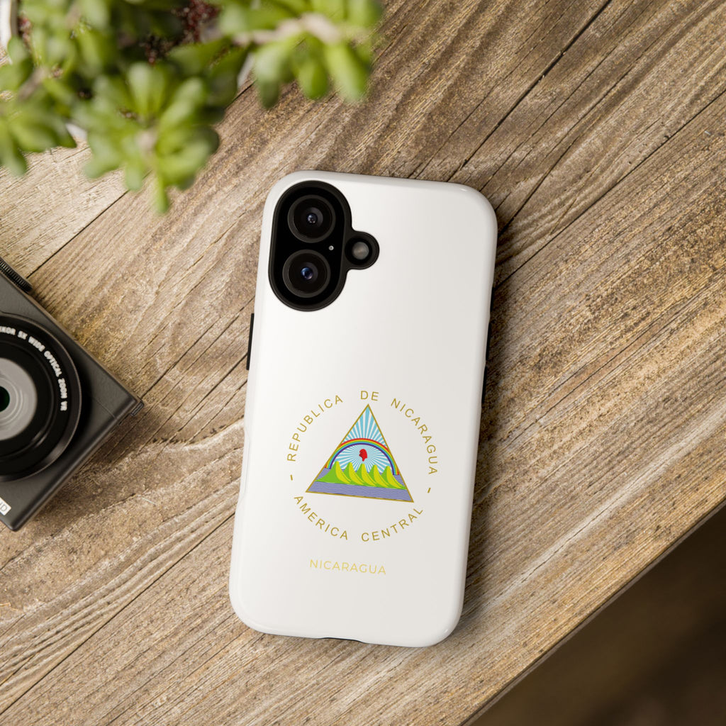 Funda Rigída Protectora para Teléfono iPhone 16 Nicaragua Escudo Nacional de Nicaragua