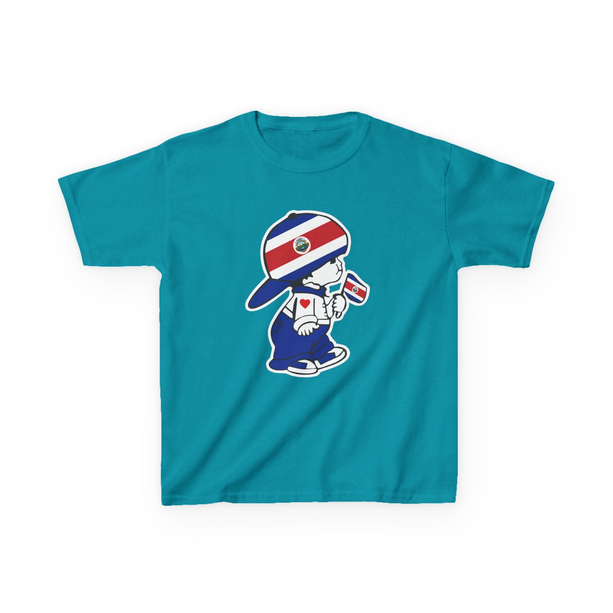 ALGODÓN GRUESO Camiseta de Niños Costa Rica El Niño Tico Original