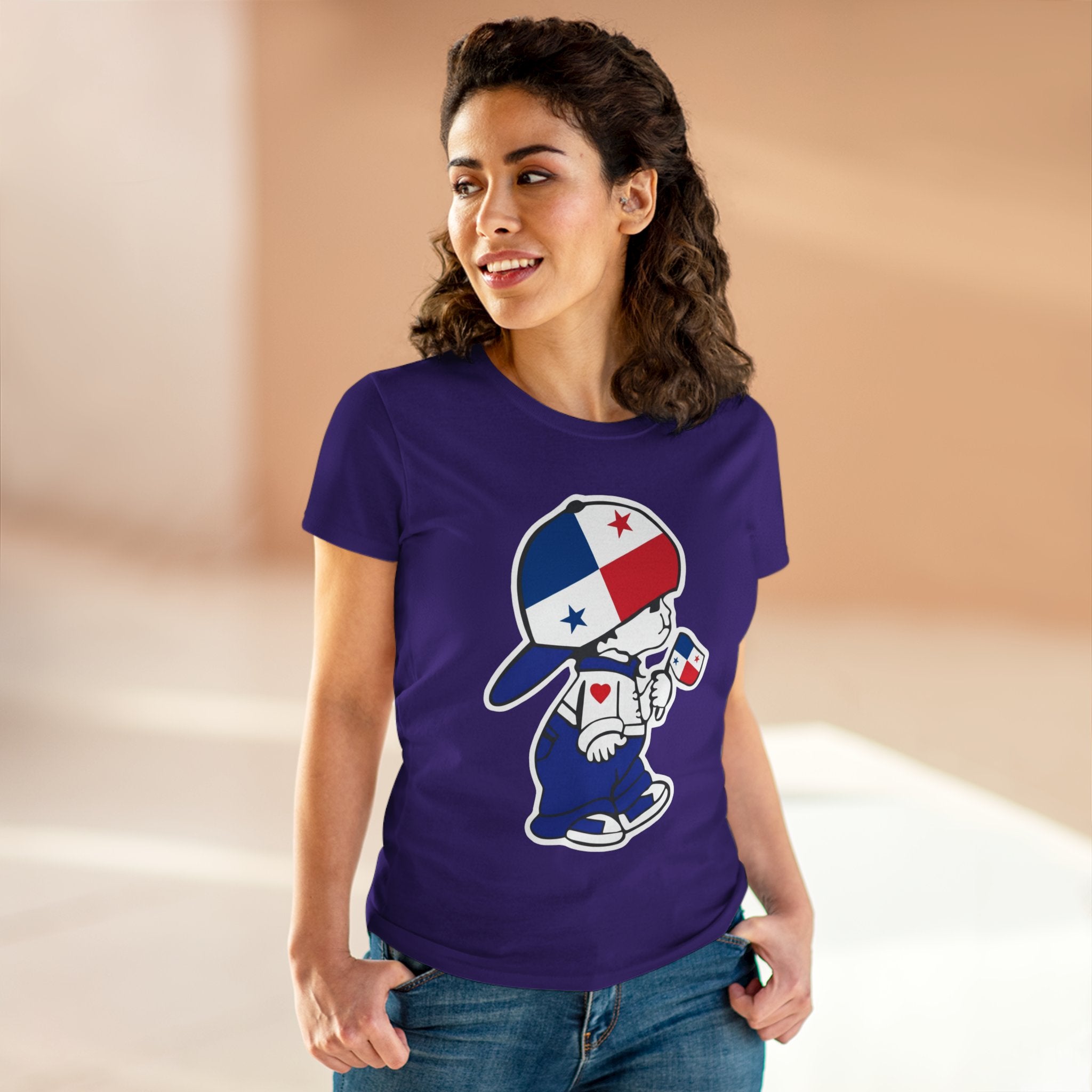 ALGODÓN DE MEDIO GROSOR Camiseta de Mujeres Panamá El Niño Canalero Original