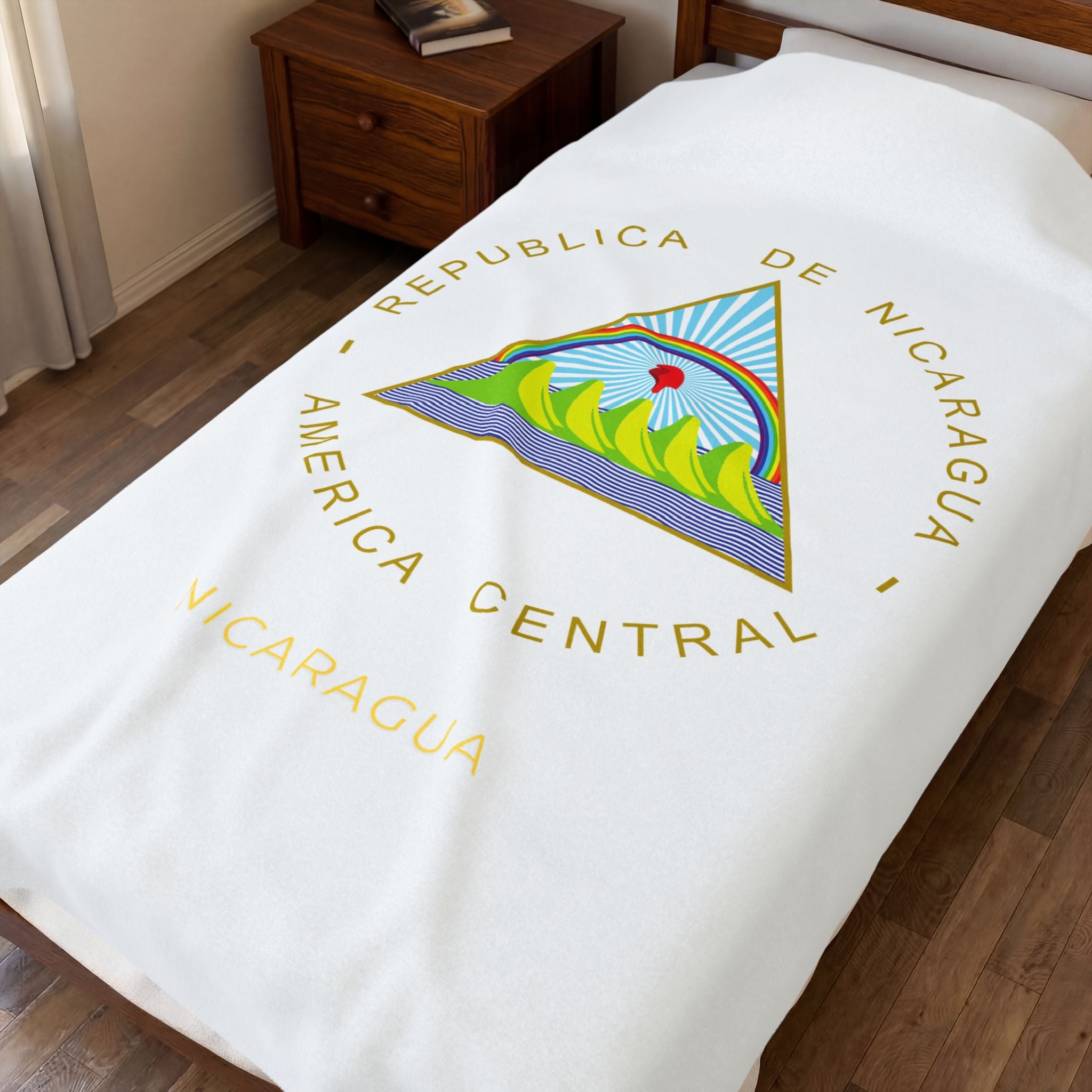 Colcha de terciopelo de algodón Nicaragua Escudo Nacional de Nicaragua