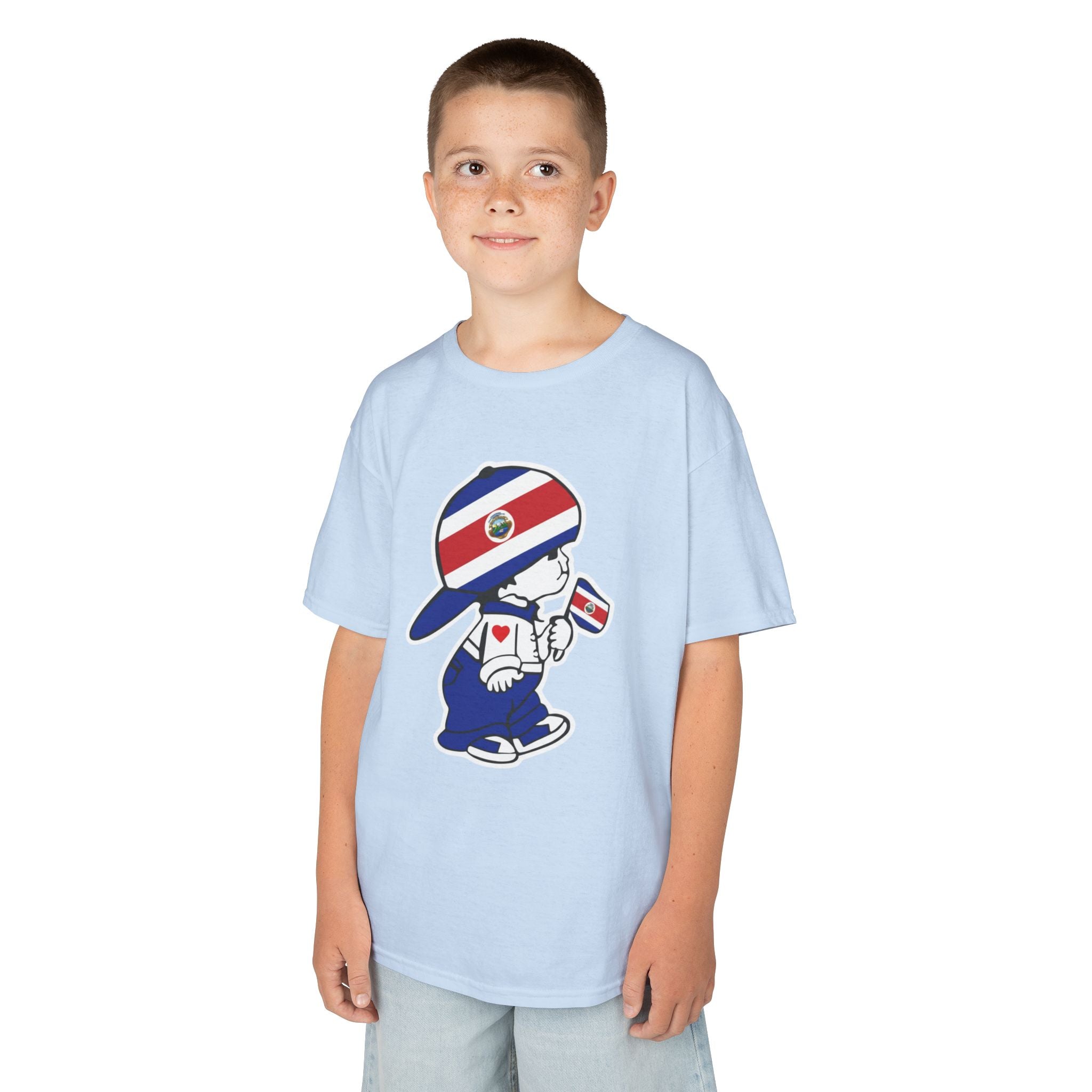 ALGODÓN GRUESO Camiseta de Niños Costa Rica El Niño Tico Original