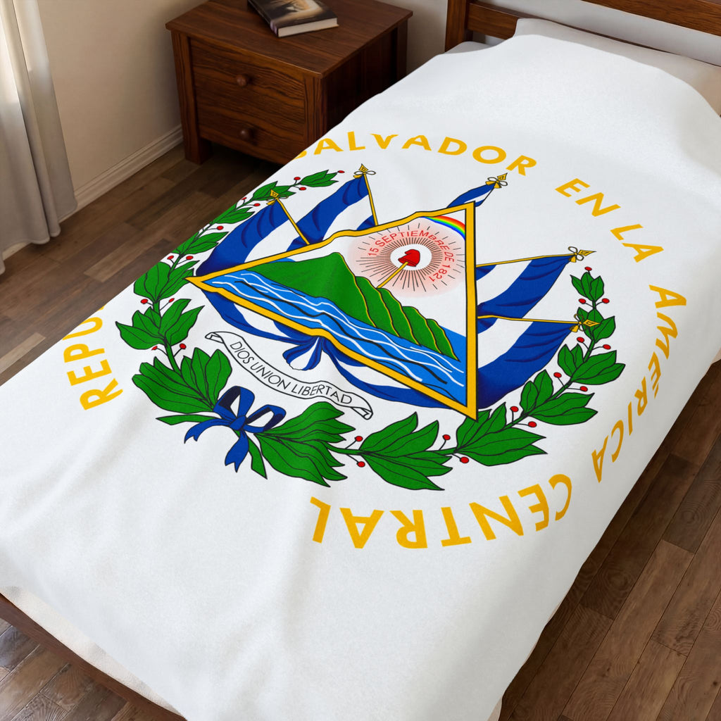 Colcha de terciopelo de algodón El Salvador Escudo Nacional de El Salvador