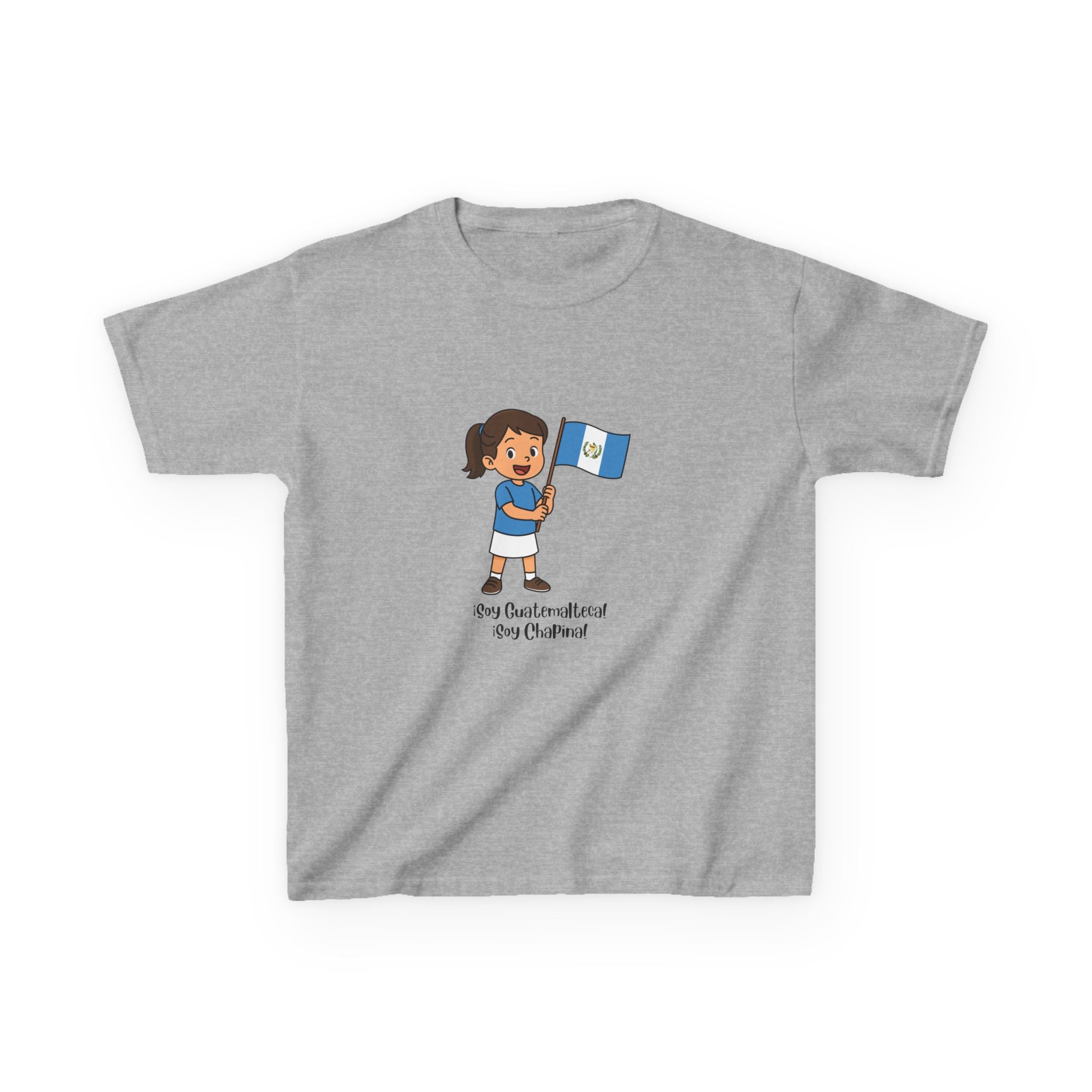 ALGODÓN GRUESO Camiseta de Niñas Guatemala Soy Guatemalteca Soy Chapína