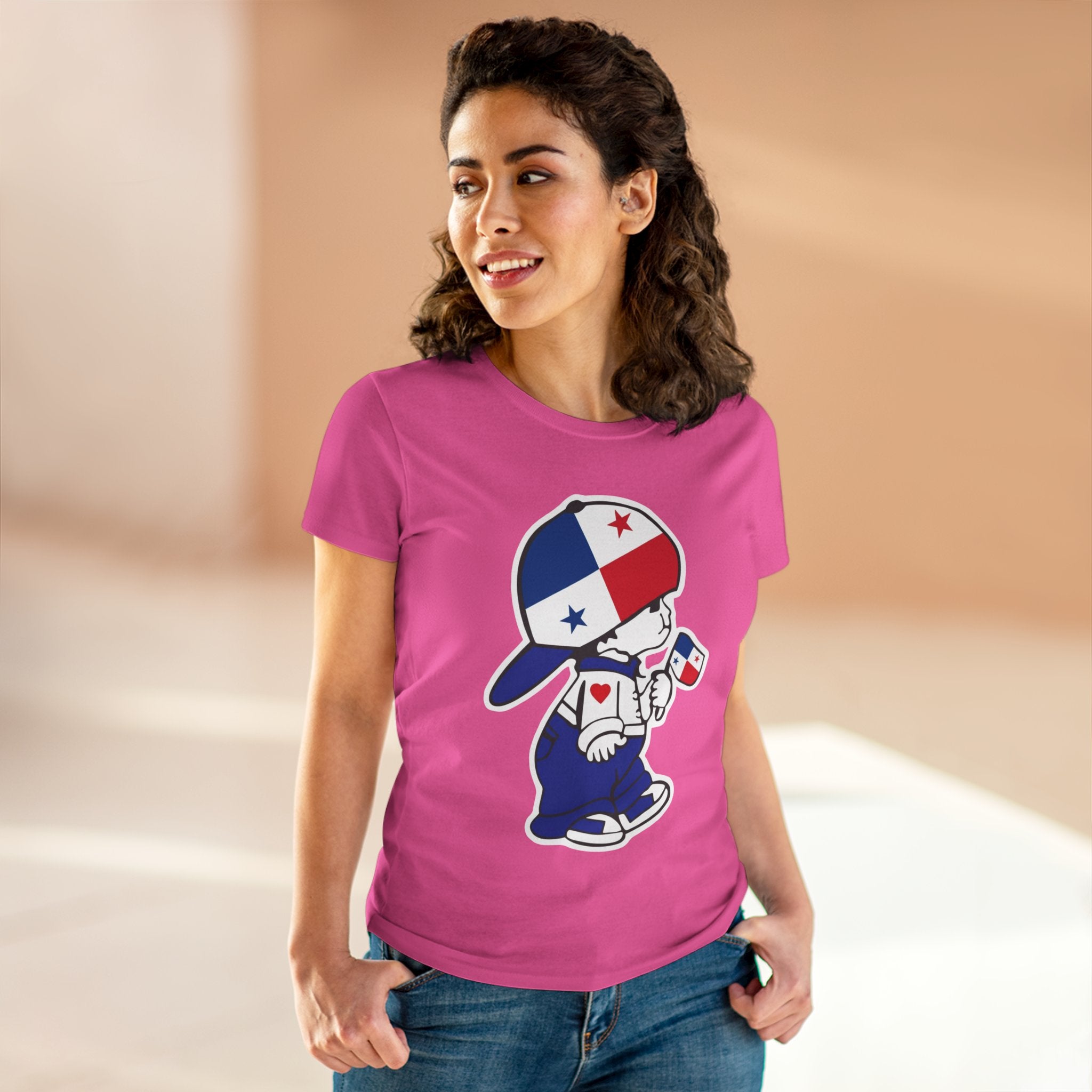 ALGODÓN DE MEDIO GROSOR Camiseta de Mujeres Panamá El Niño Canalero Original
