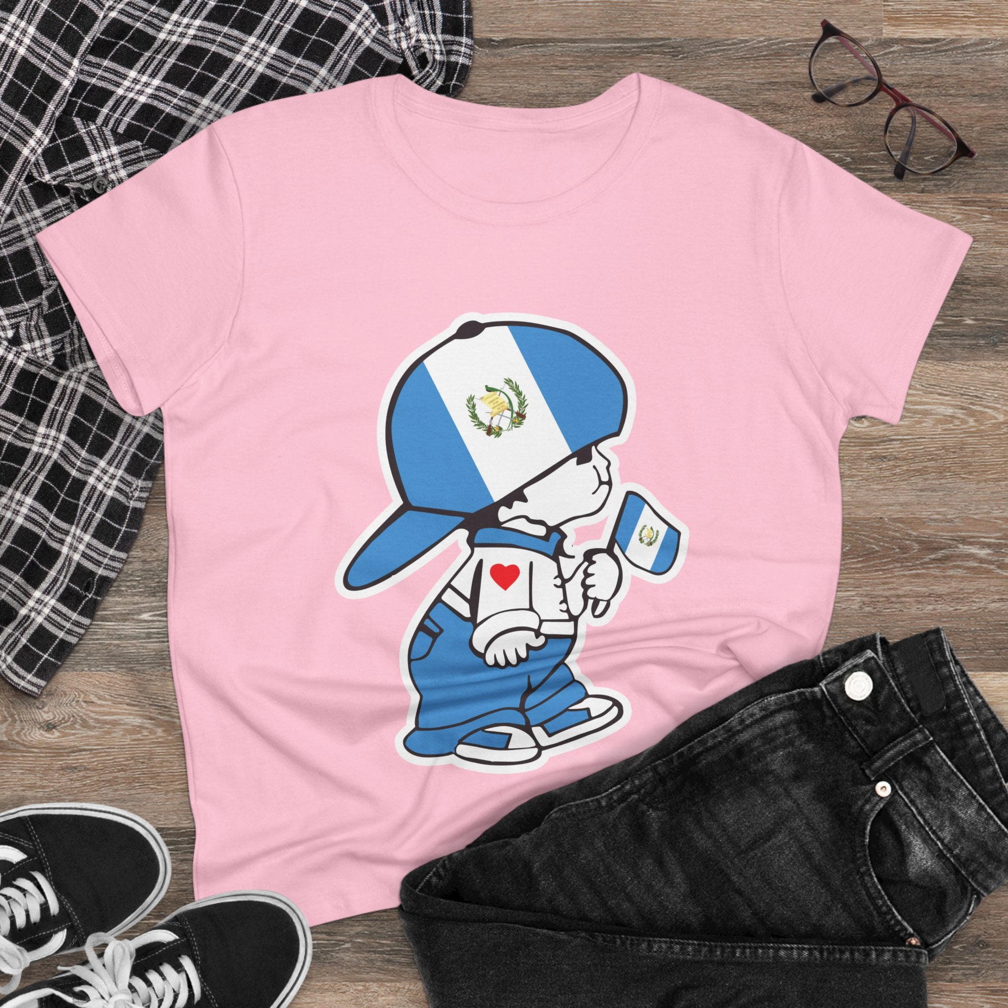 ALGODÓN DE MEDIO GROSOR Camiseta de Mujeres Guatemala El Niño Chapín Original