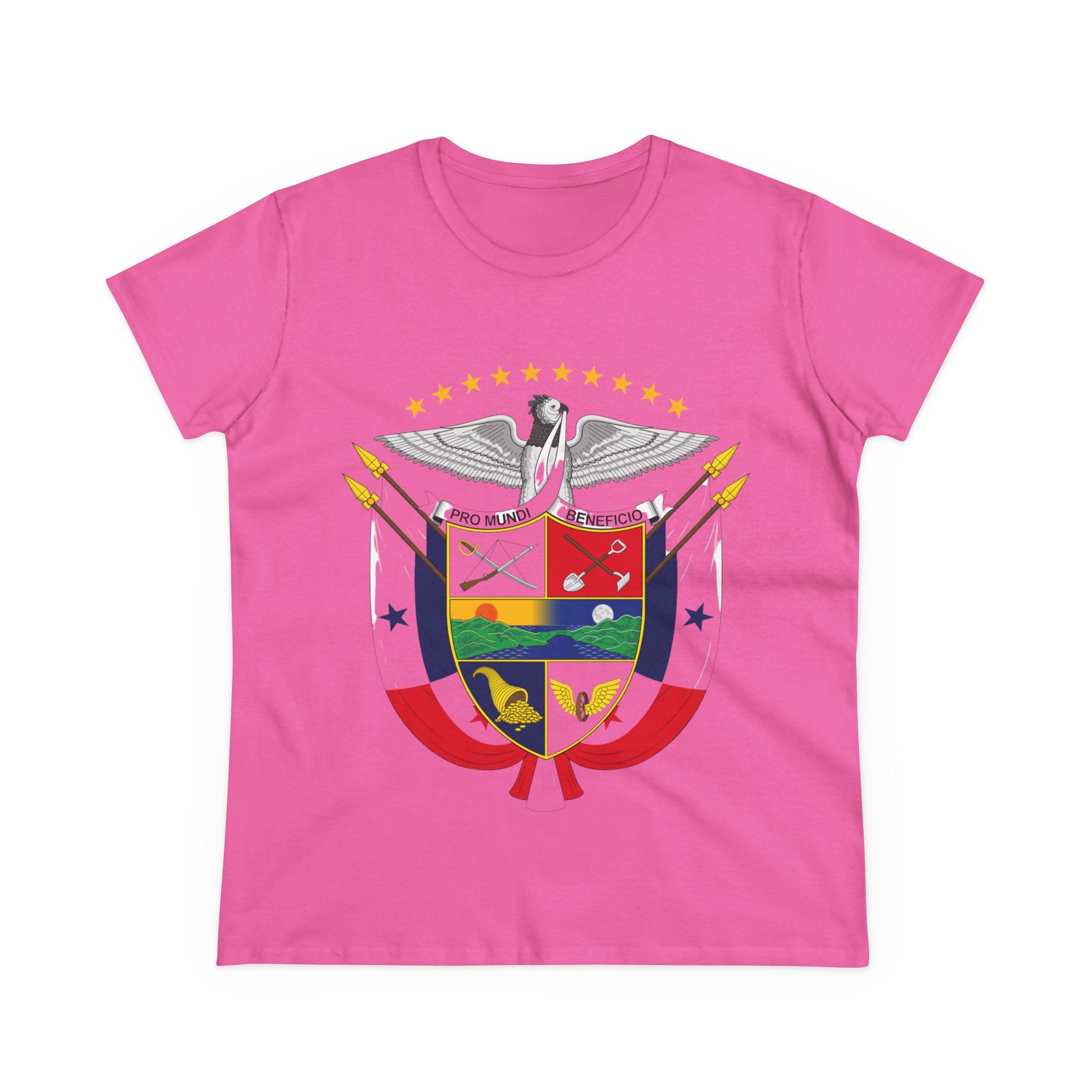 ALGODÓN DE MEDIO GROSOR Camiseta de Mujeres Panamá Escudo Nacional de Panamá
