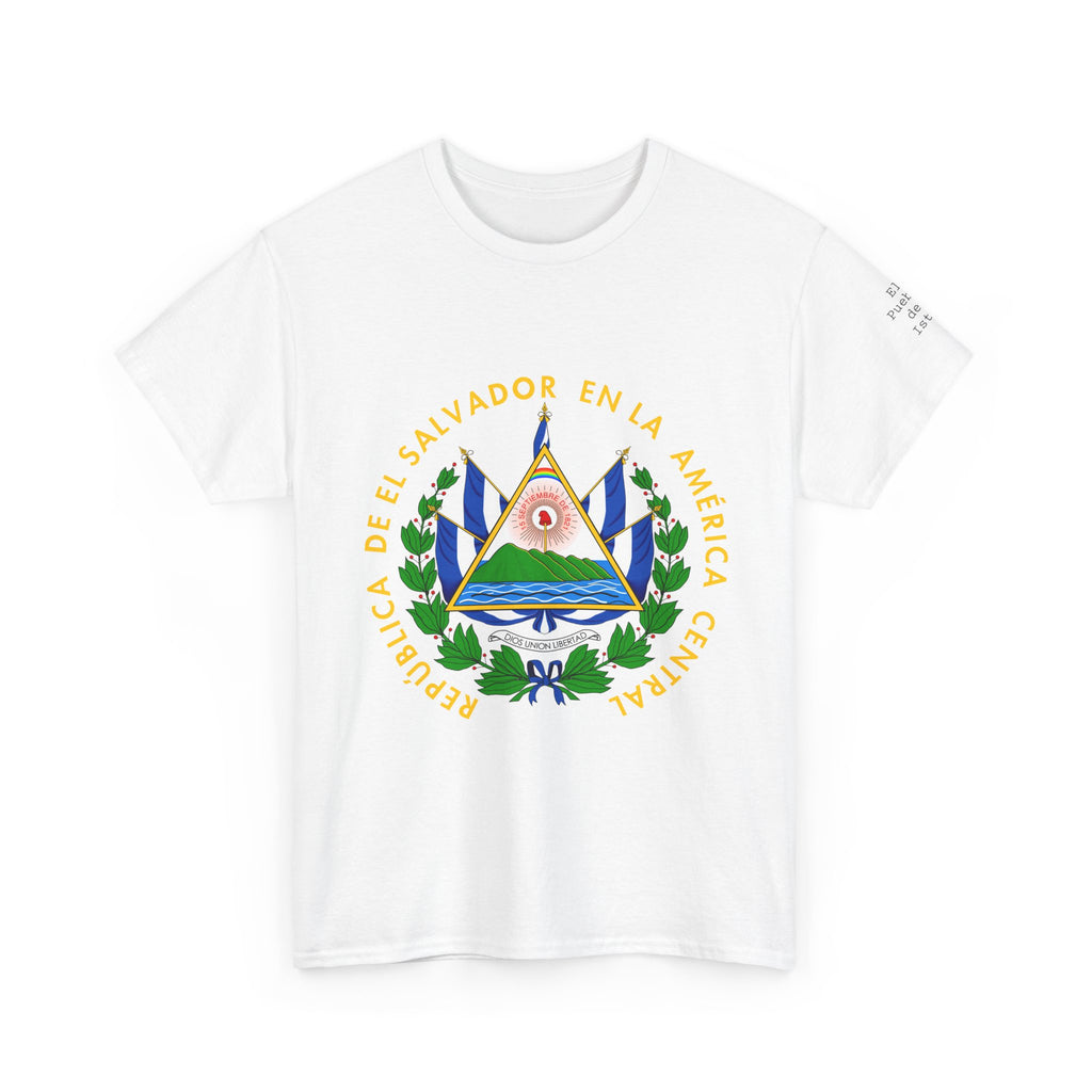 ALGODÓN GRUESO Camiseta de Hombres El Salvador Escudo Nacional de El Salvador