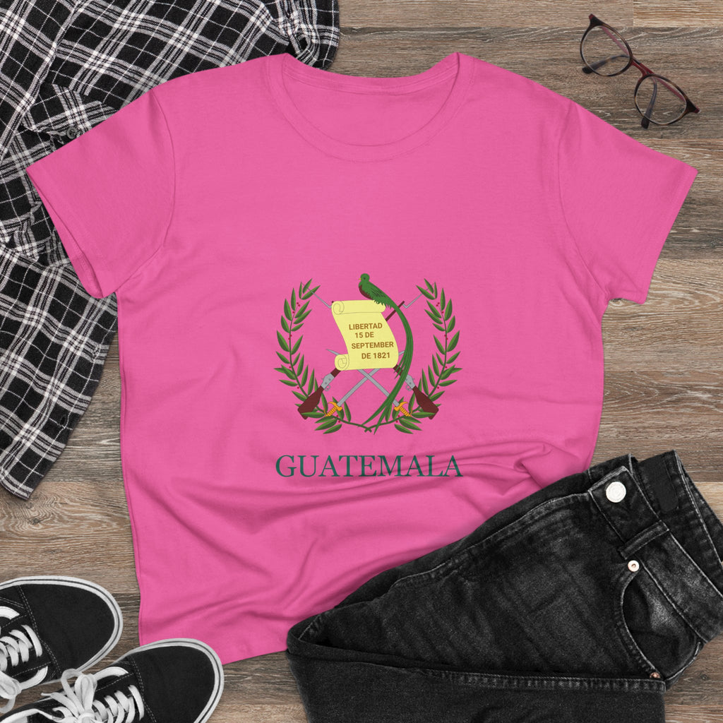 ALGODÓN DE GROSOR MEDIO Camiseta de Mujeres Escudo Nacional de Guatemala