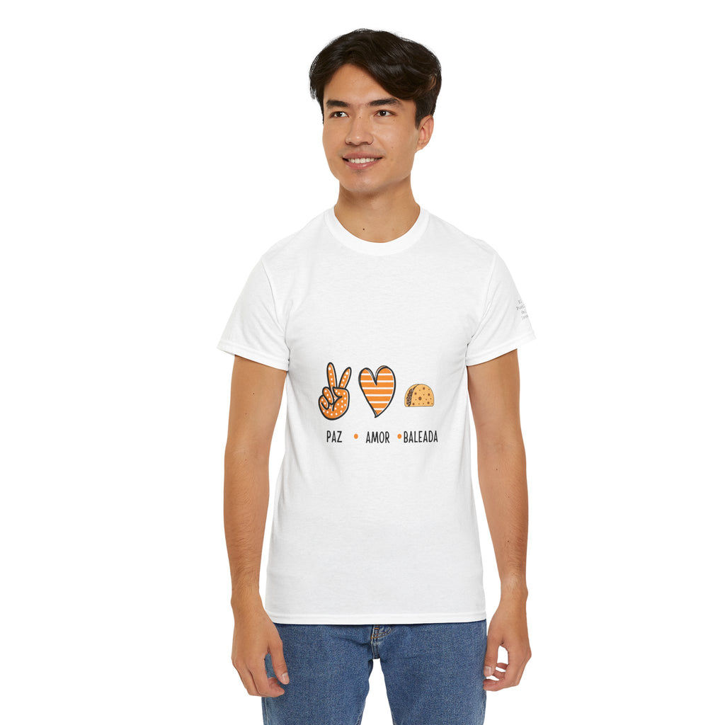 ALGODÓN GRUESO Camiseta de Hombres Paz Amor Baleada