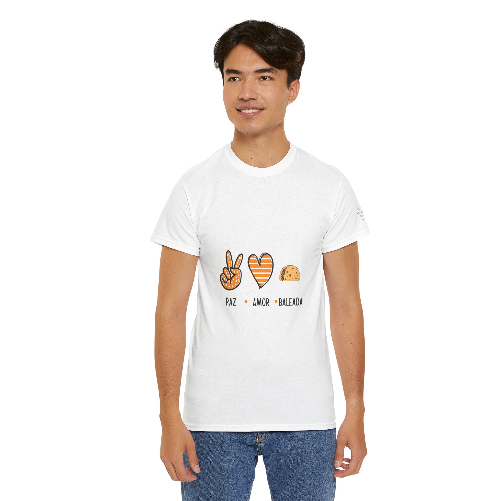 ALGODÓN GRUESO Camiseta de Hombres Paz Amor Baleada