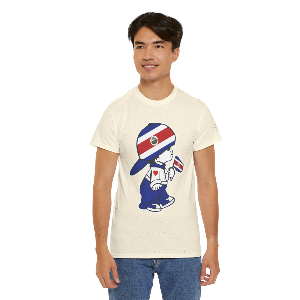 ALGODÓN GRUESO Camiseta de Hombres Costa Rica El Niño Tico Original