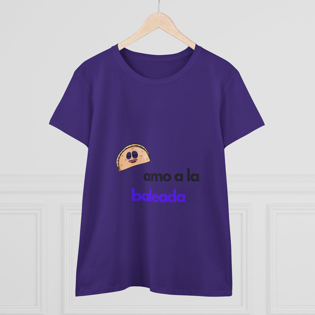ALGODÓN DE MEDIO GROSOR Camiseta de Mujeres Honduras Diseño Amo a la baleada