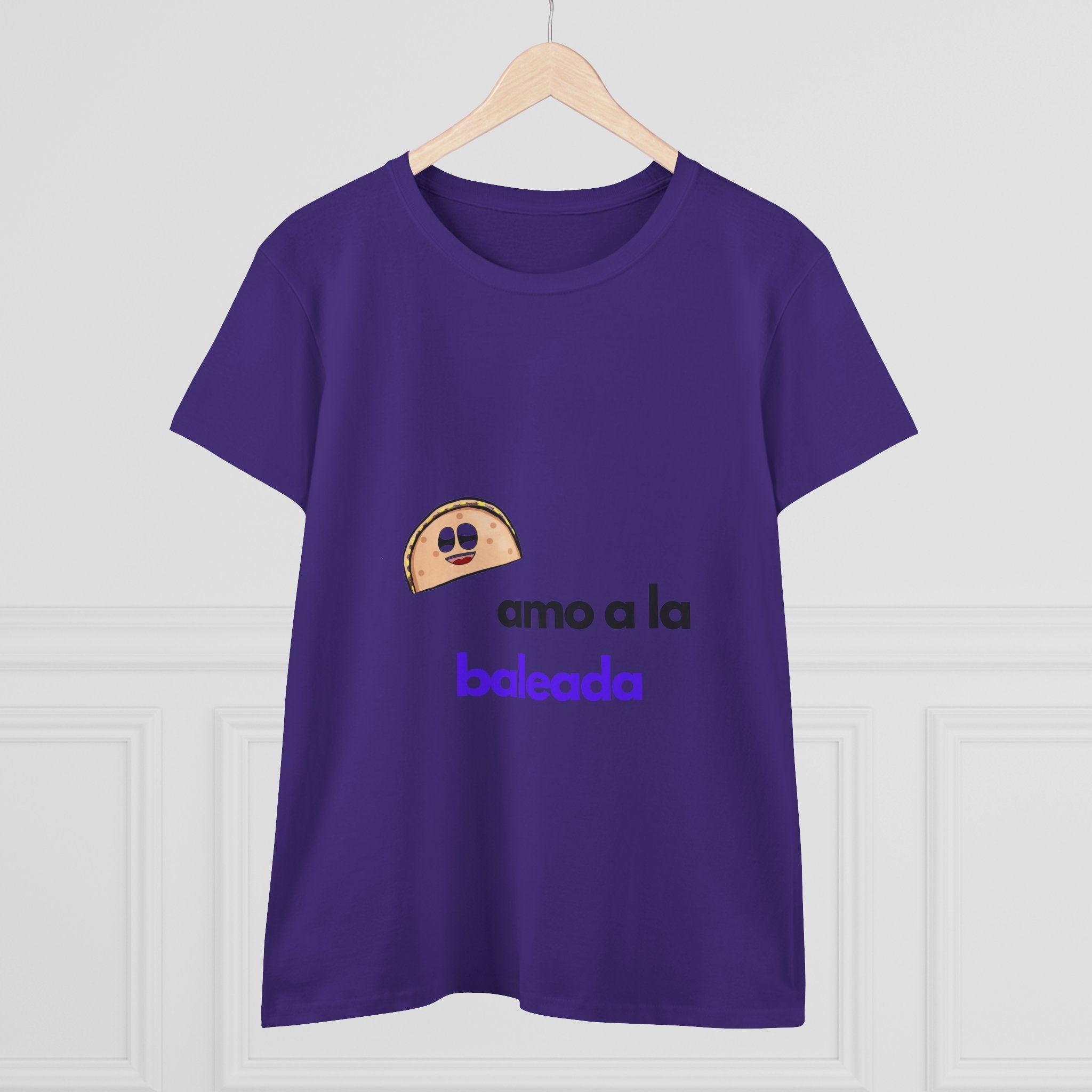 ALGODÓN DE MEDIO GROSOR Camiseta de Mujeres Honduras Diseño Amo a la baleada