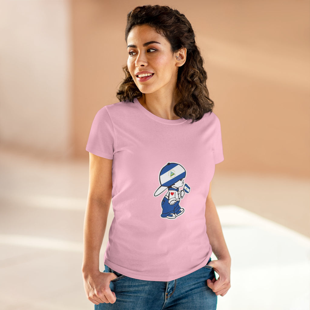 ALGODÓN DE MEDIO GROSOR Camiseta de Mujeres Nicaragua El Niño Nico Original
