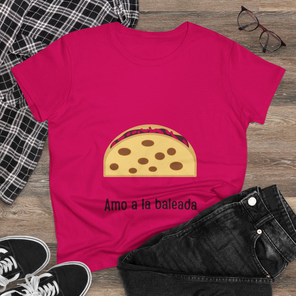 ALGODÓN DE MEDIO GROSOR Camiseta de Mujeres Amo a la baleada