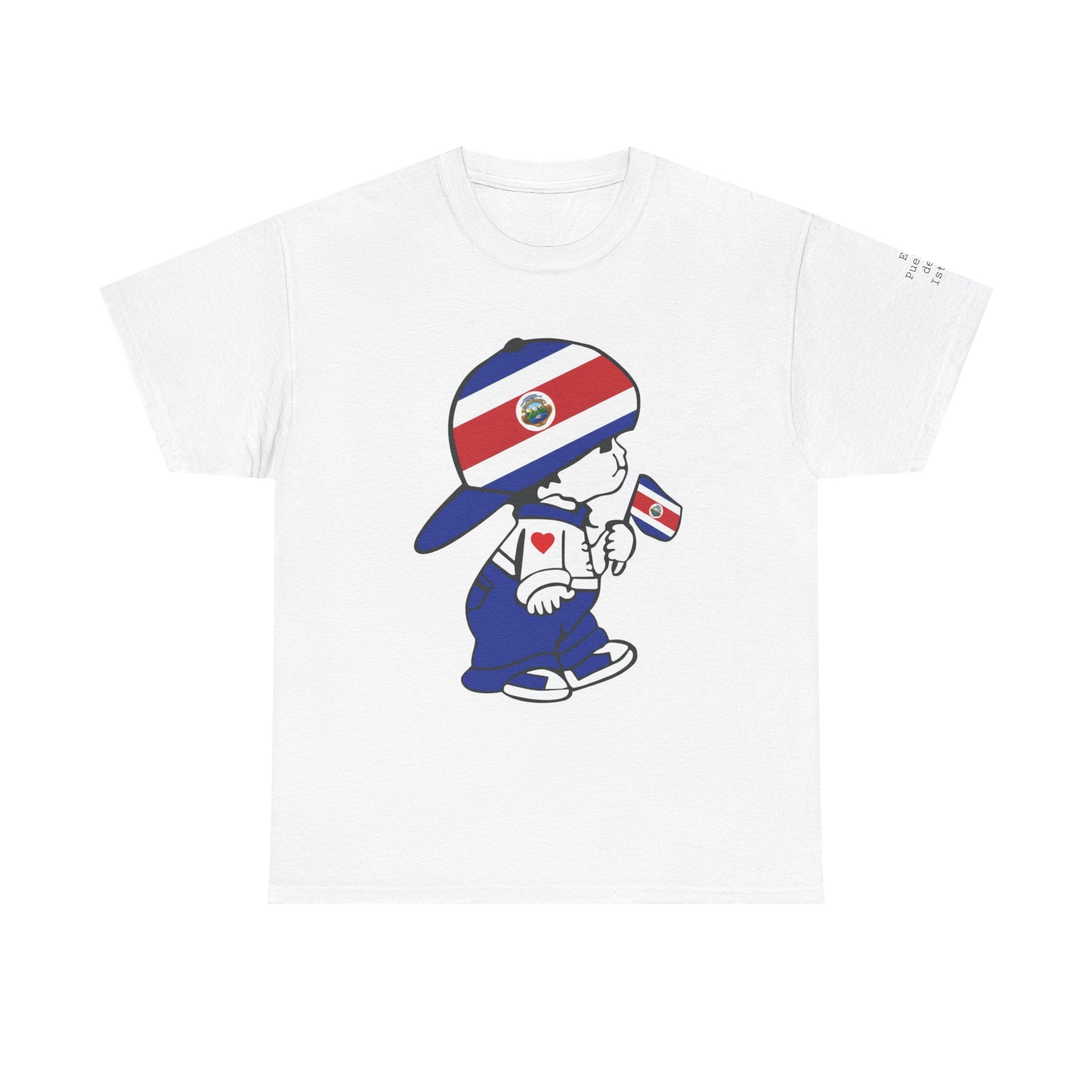 ALGODÓN GRUESO Camiseta de Hombres Costa Rica El Niño Tico Original