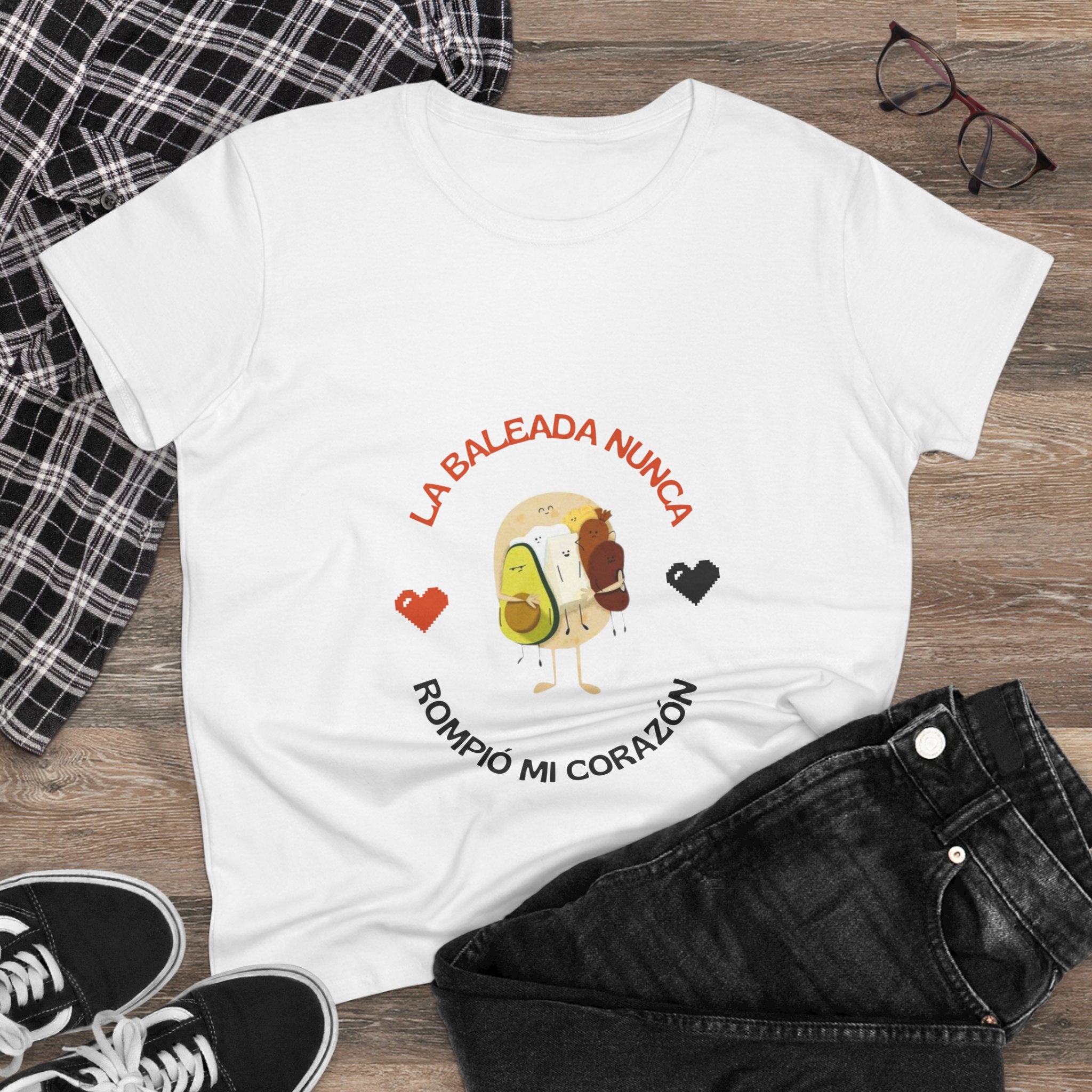 ALGODÓN DE MEDIO GROSOR Camiseta de Mujeres Honduras La Baleada Nunca Rompió Mi Corazón