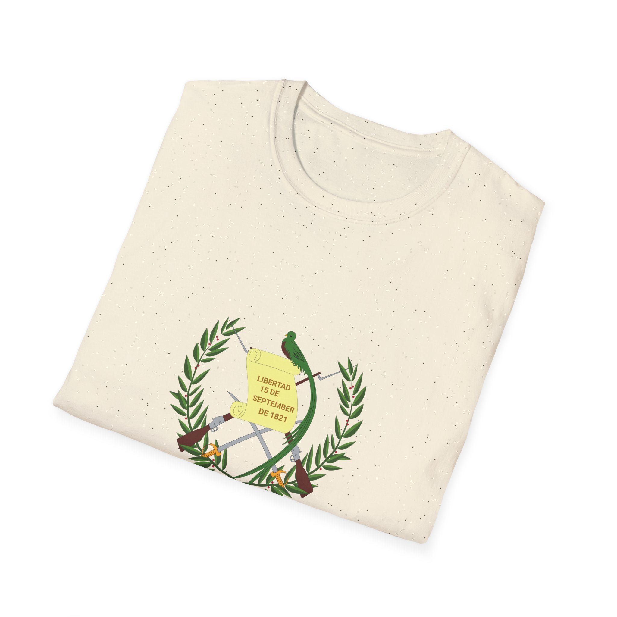 ALGODON DELGADO Camiseta de Hombres Escudo Nacional de Guatemala