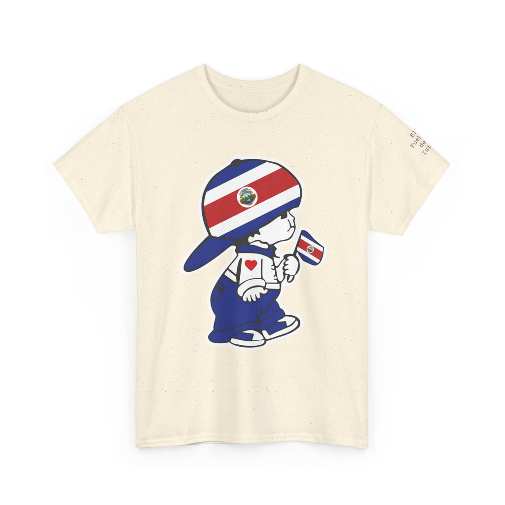 ALGODÓN GRUESO Camiseta de Hombres Costa Rica El Niño Tico Original