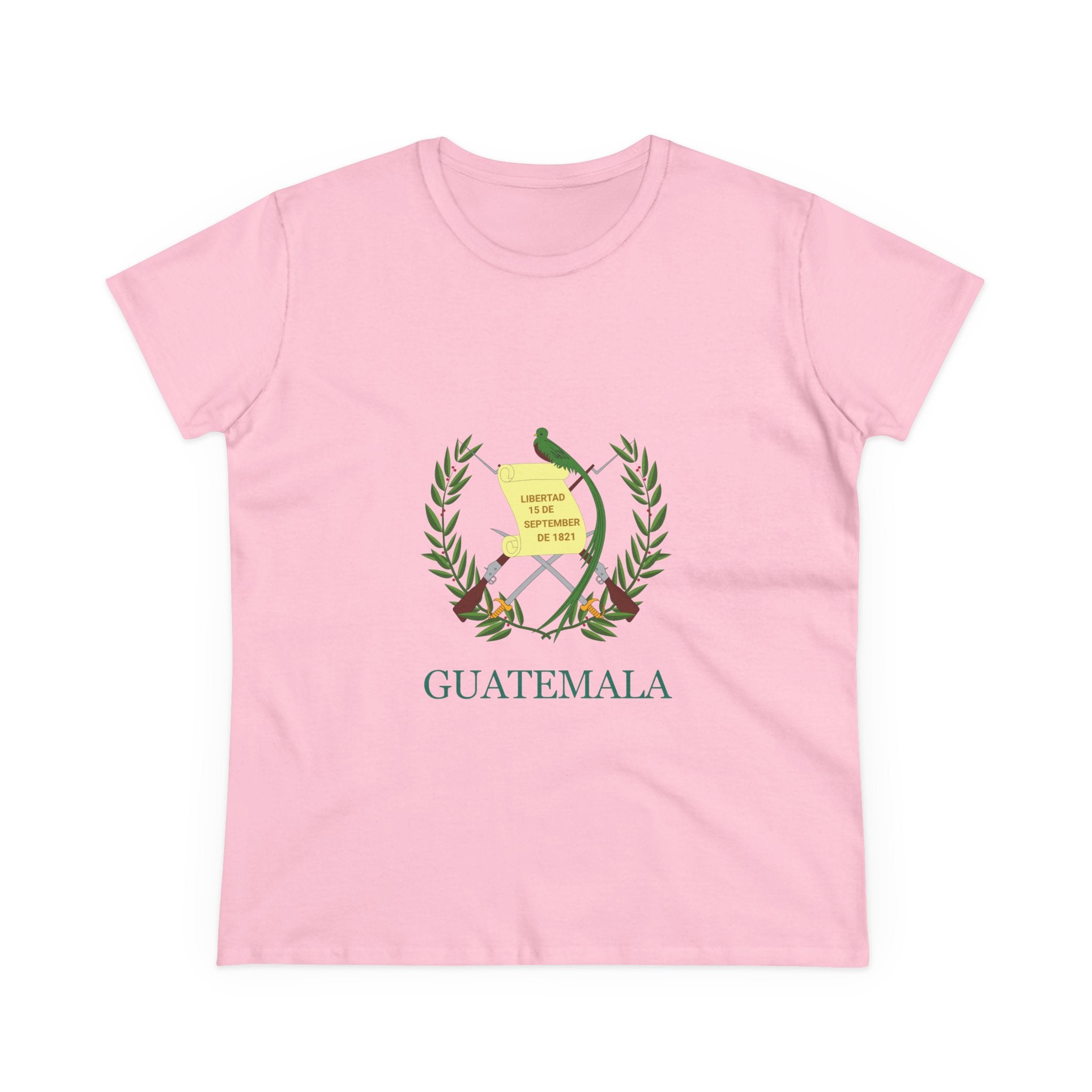 ALGODÓN DE GROSOR MEDIO Camiseta de Mujeres Escudo Nacional de Guatemala