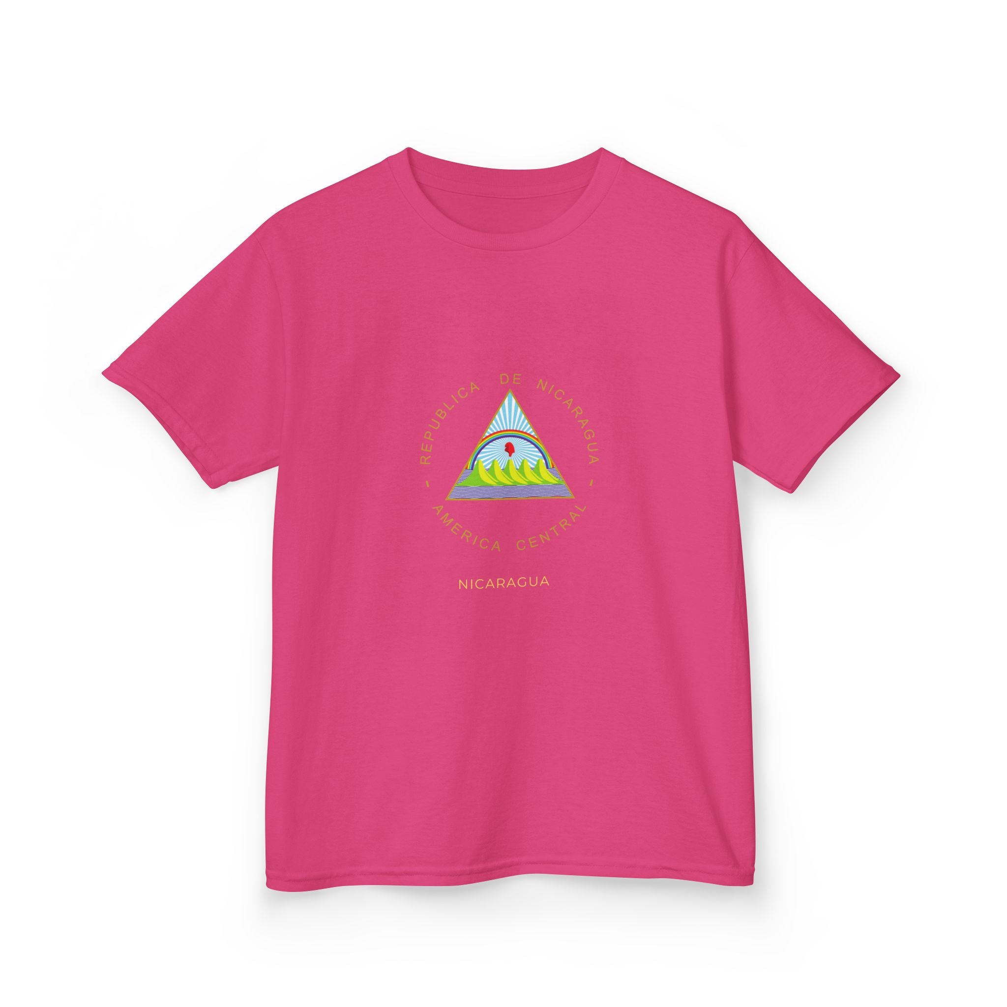 ALGODÓN GRUESO Camiseta de Niñas Nicaragua Escudo Nacional de Nicaragua