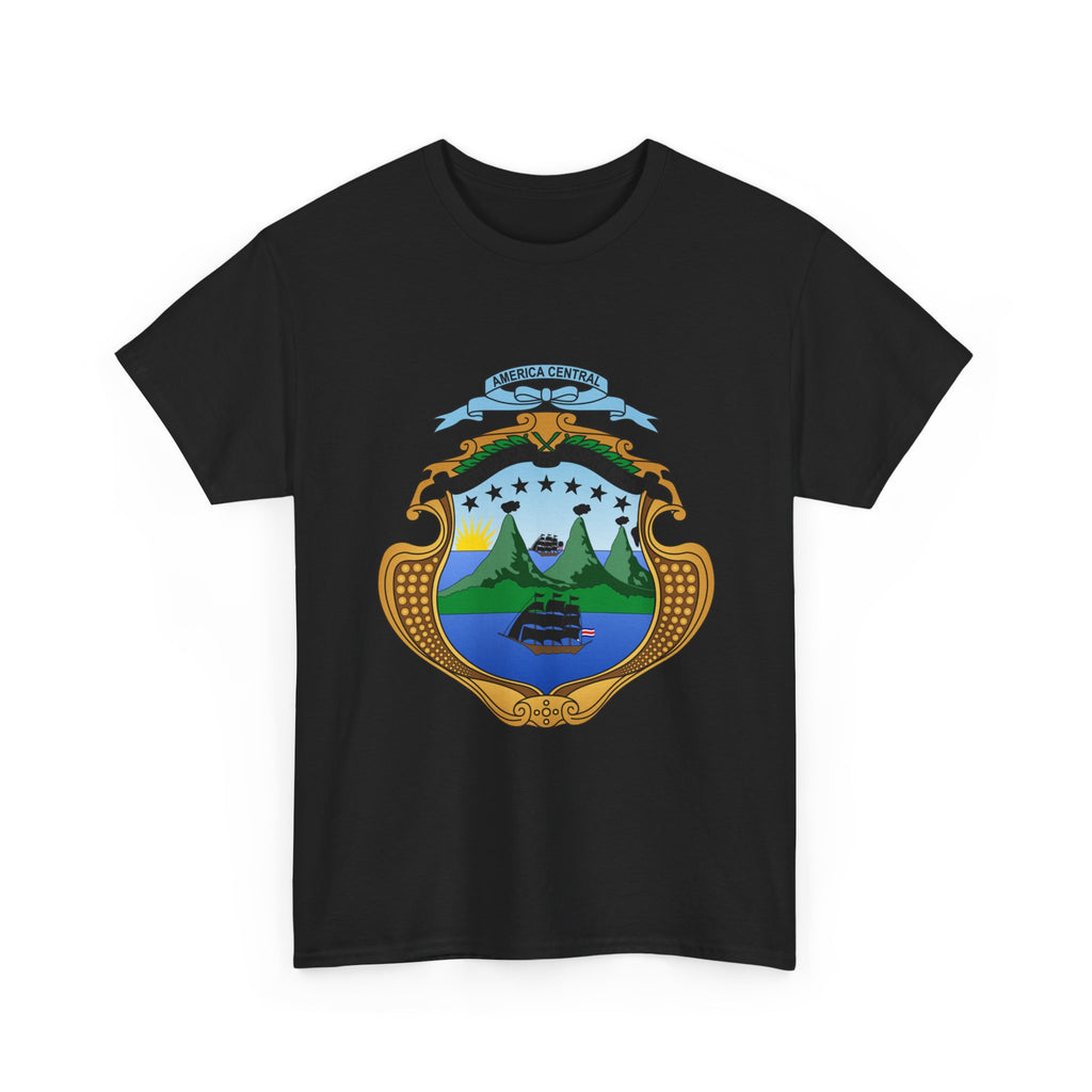 ALGODÓN GRUESO Camiseta de Hombres Costa Rica Escudo Nacional de Costa Rica
