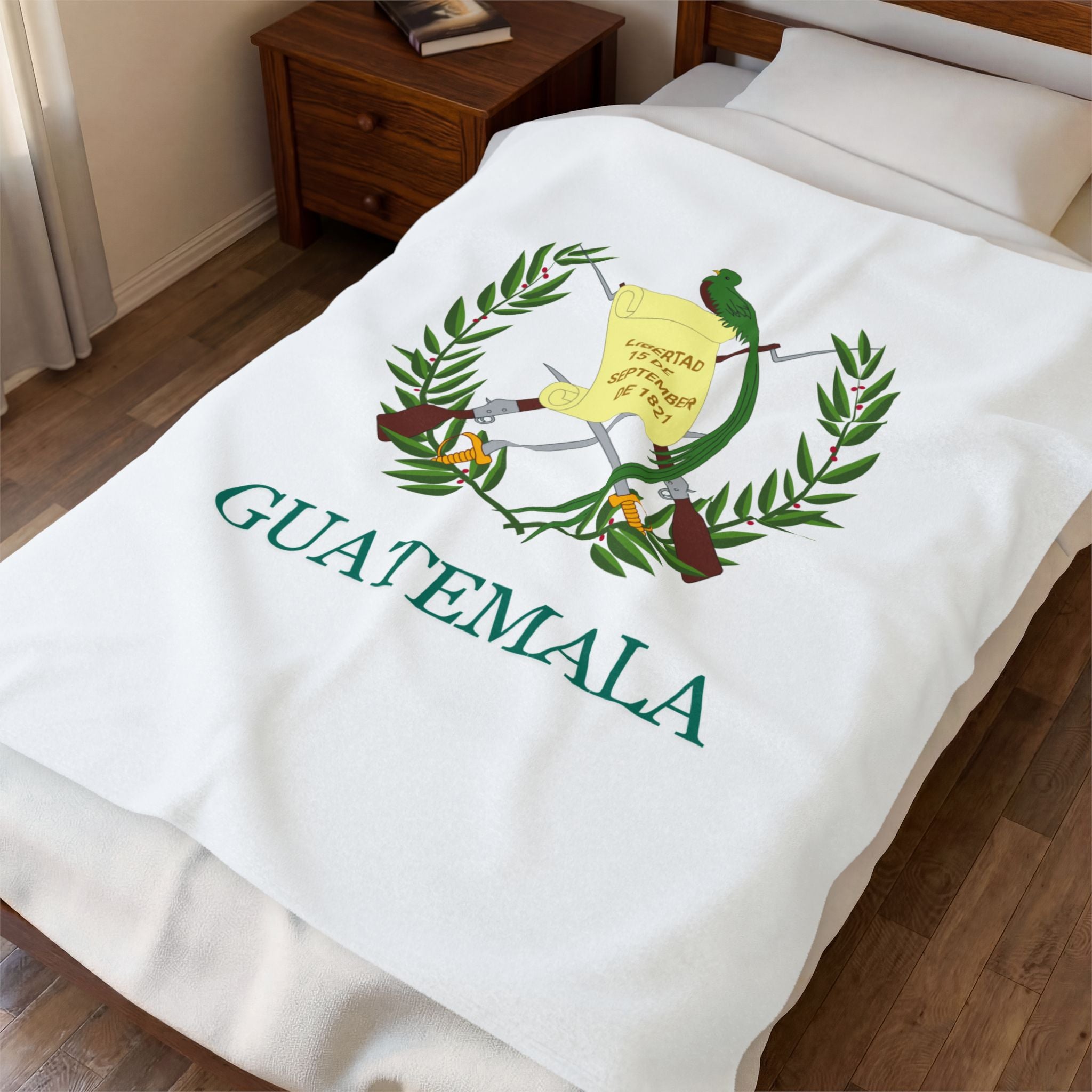 Colcha de terciopelo de algodón Guatemala Escudo Nacional de Guatemala