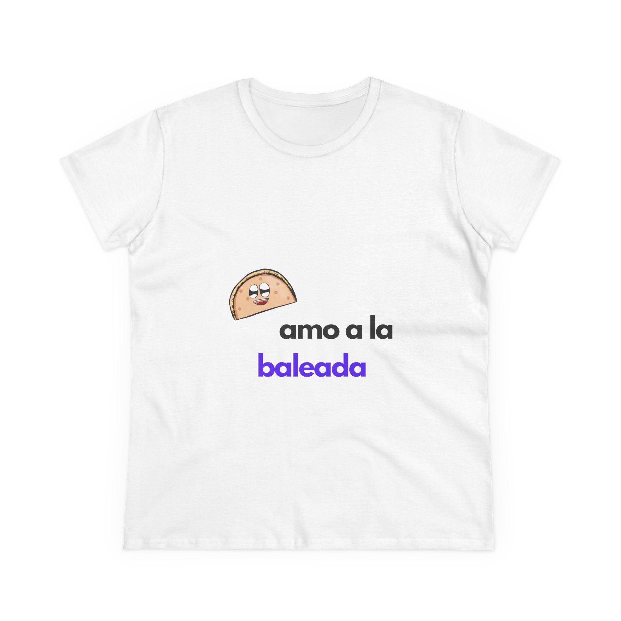 ALGODÓN DE MEDIO GROSOR Camiseta de Mujeres Honduras Diseño Amo a la baleada