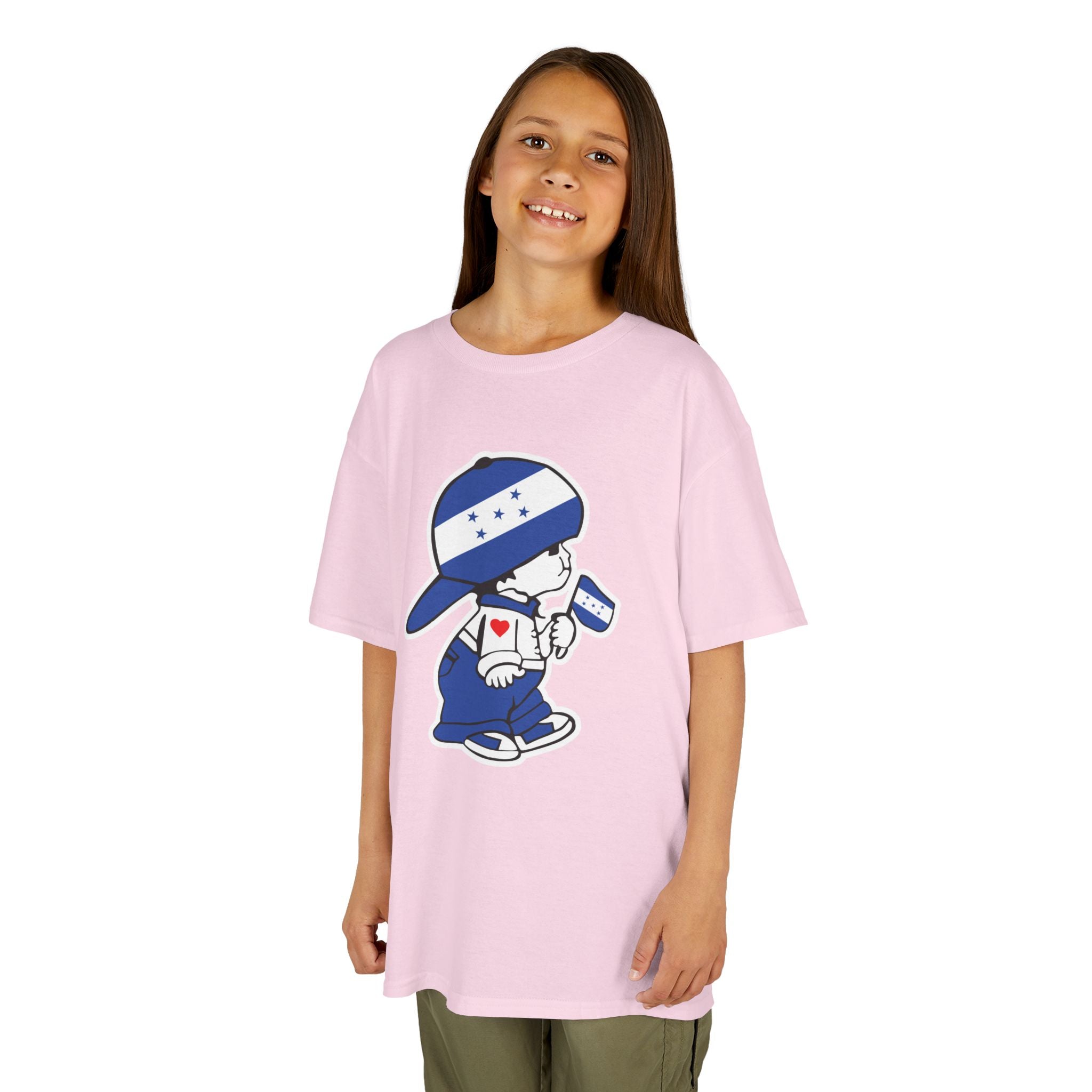 ALGODÓN GRUESO Camiseta de Niñas Honduras El Niño Catracho Original