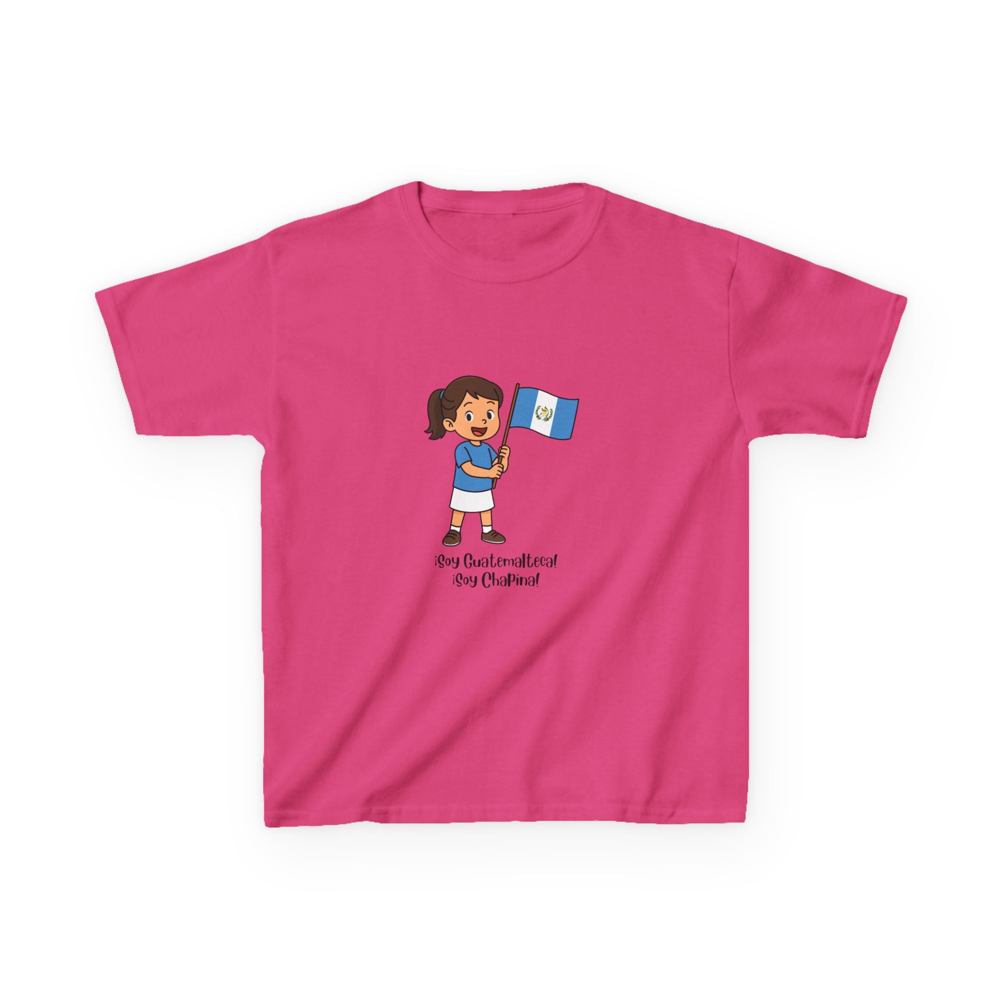 ALGODÓN GRUESO Camiseta de Niñas Guatemala Soy Guatemalteca Soy Chapína