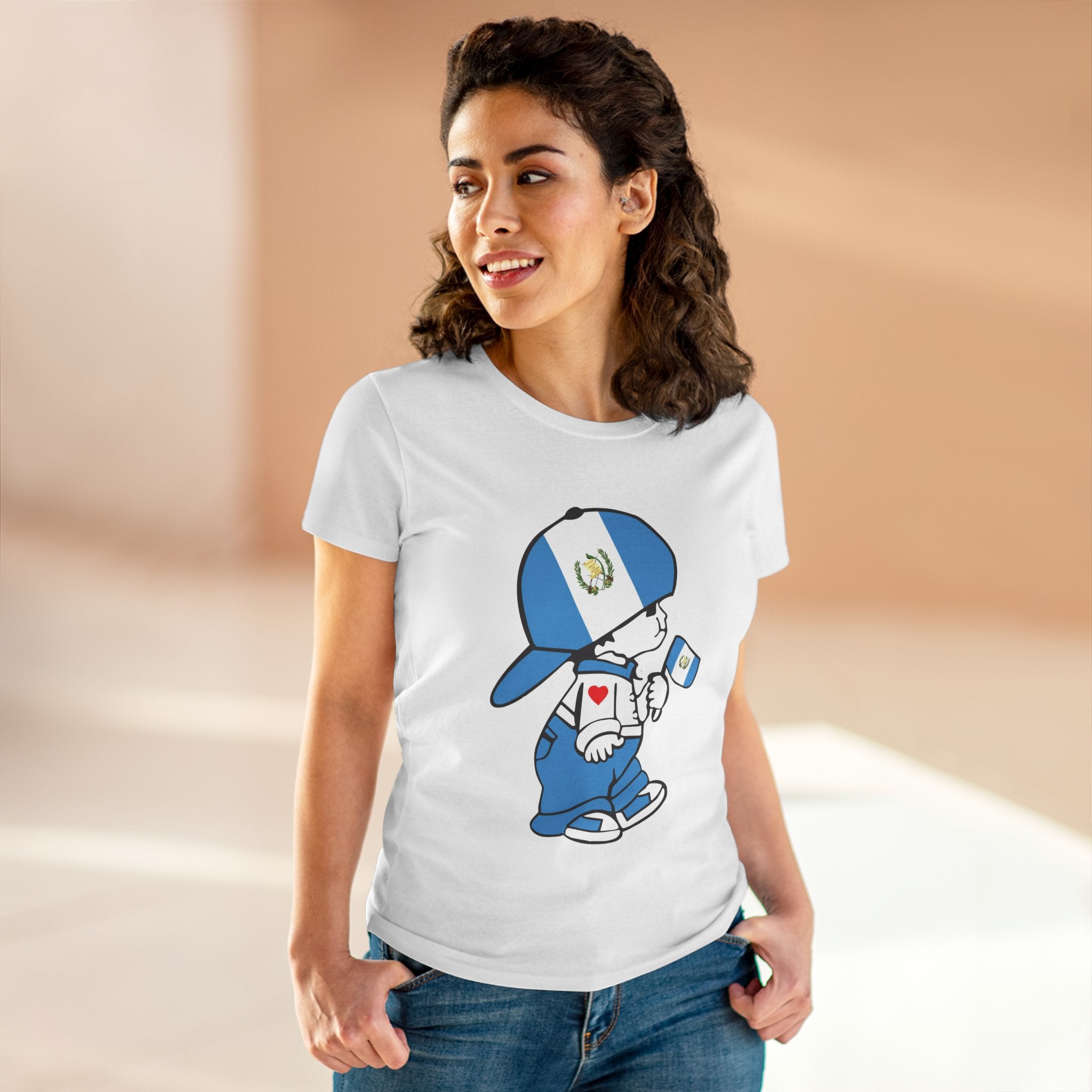 ALGODÓN DE MEDIO GROSOR Camiseta de Mujeres Guatemala El Niño Chapín Original