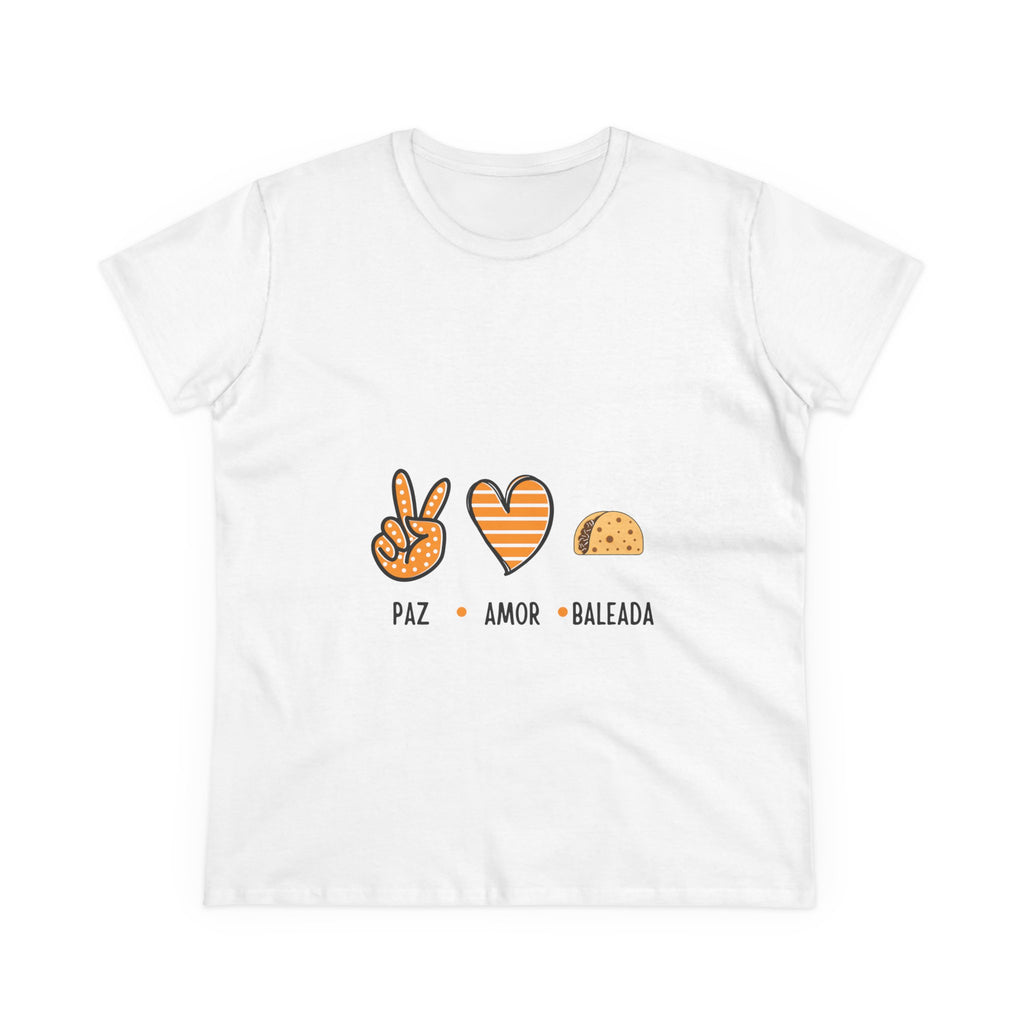 ALGODÓN DE MEDIO GROSOR Camiseta de Mujeres Honduras Paz Amor Baleada