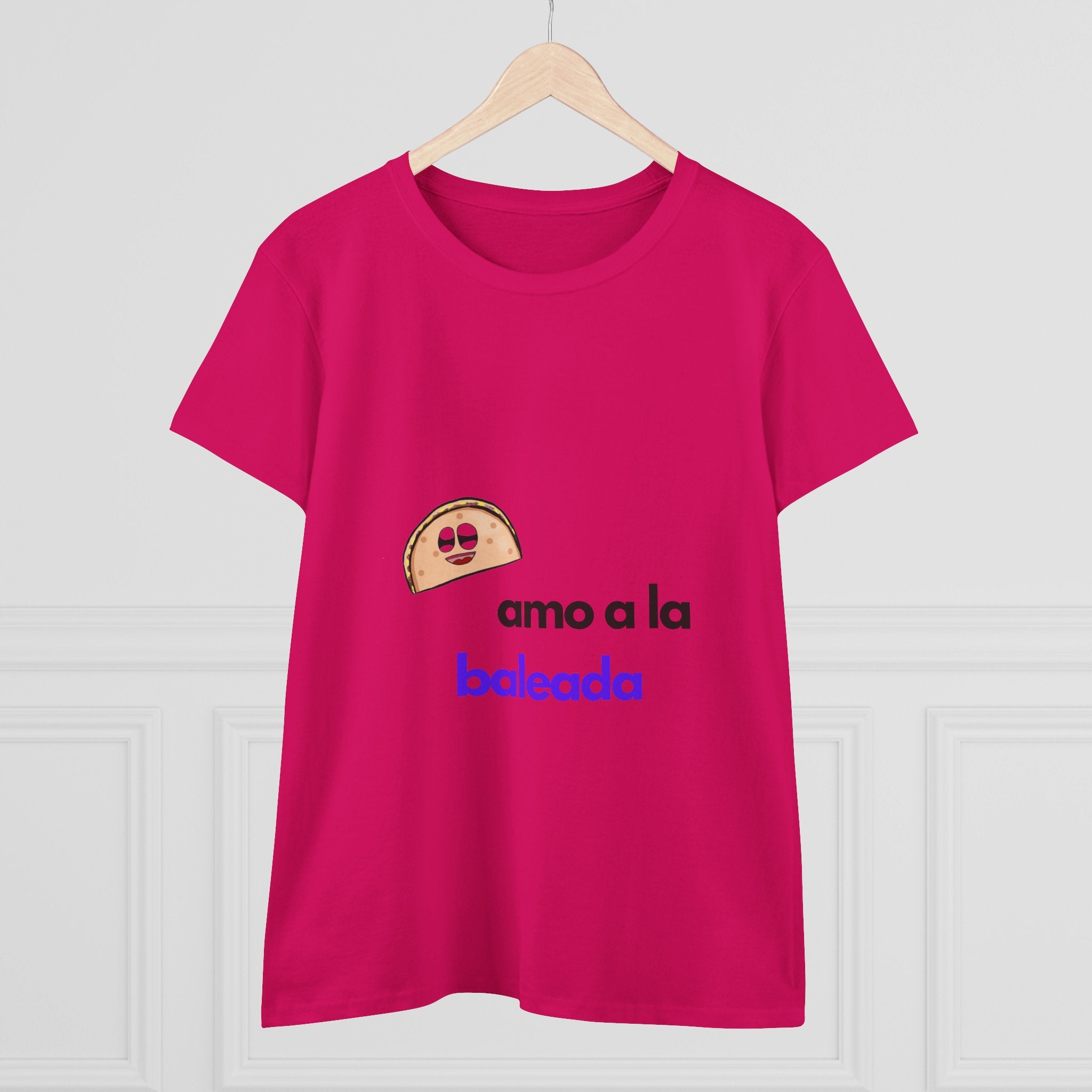 ALGODÓN DE MEDIO GROSOR Camiseta de Mujeres Honduras Diseño Amo a la baleada