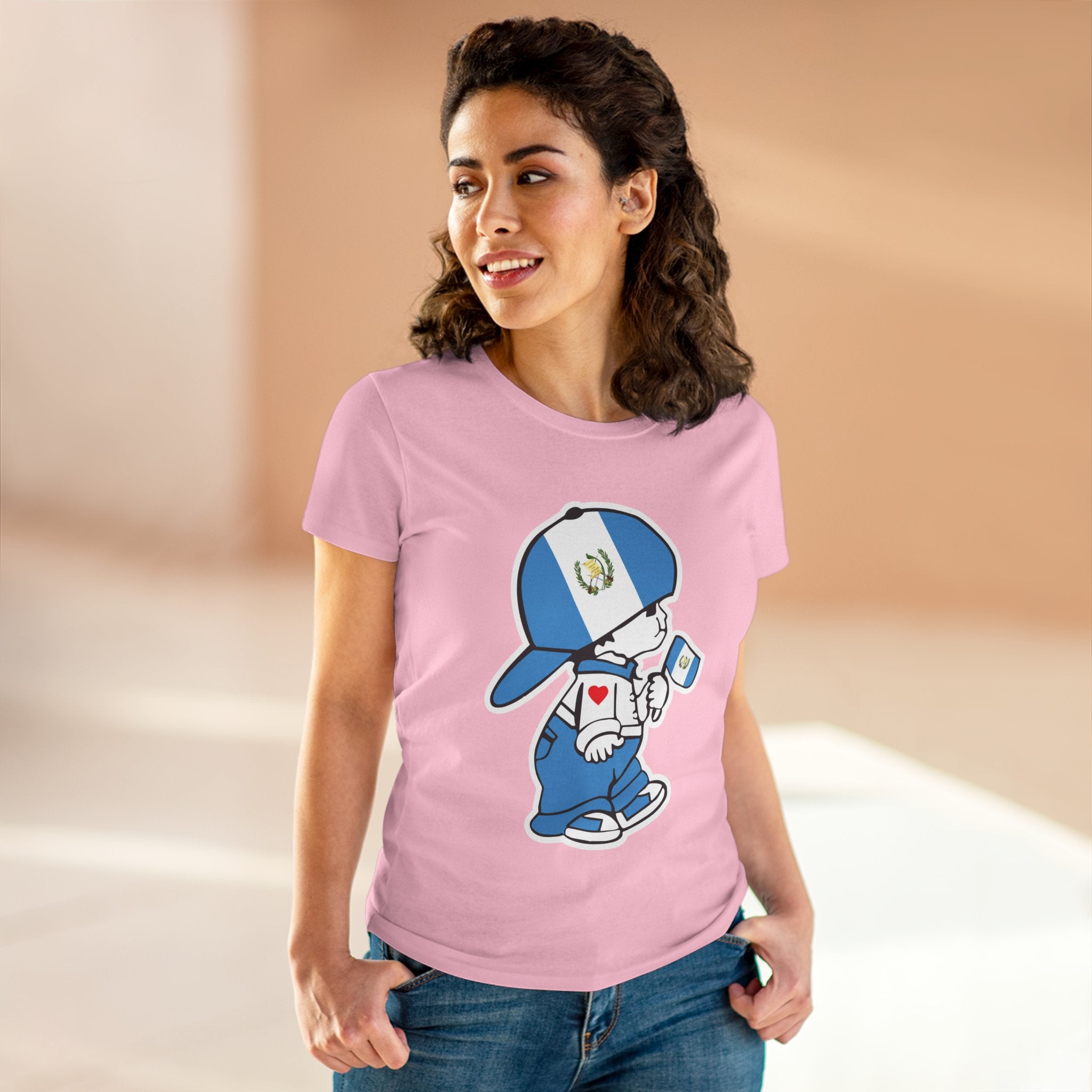 ALGODÓN DE MEDIO GROSOR Camiseta de Mujeres Guatemala El Niño Chapín Original