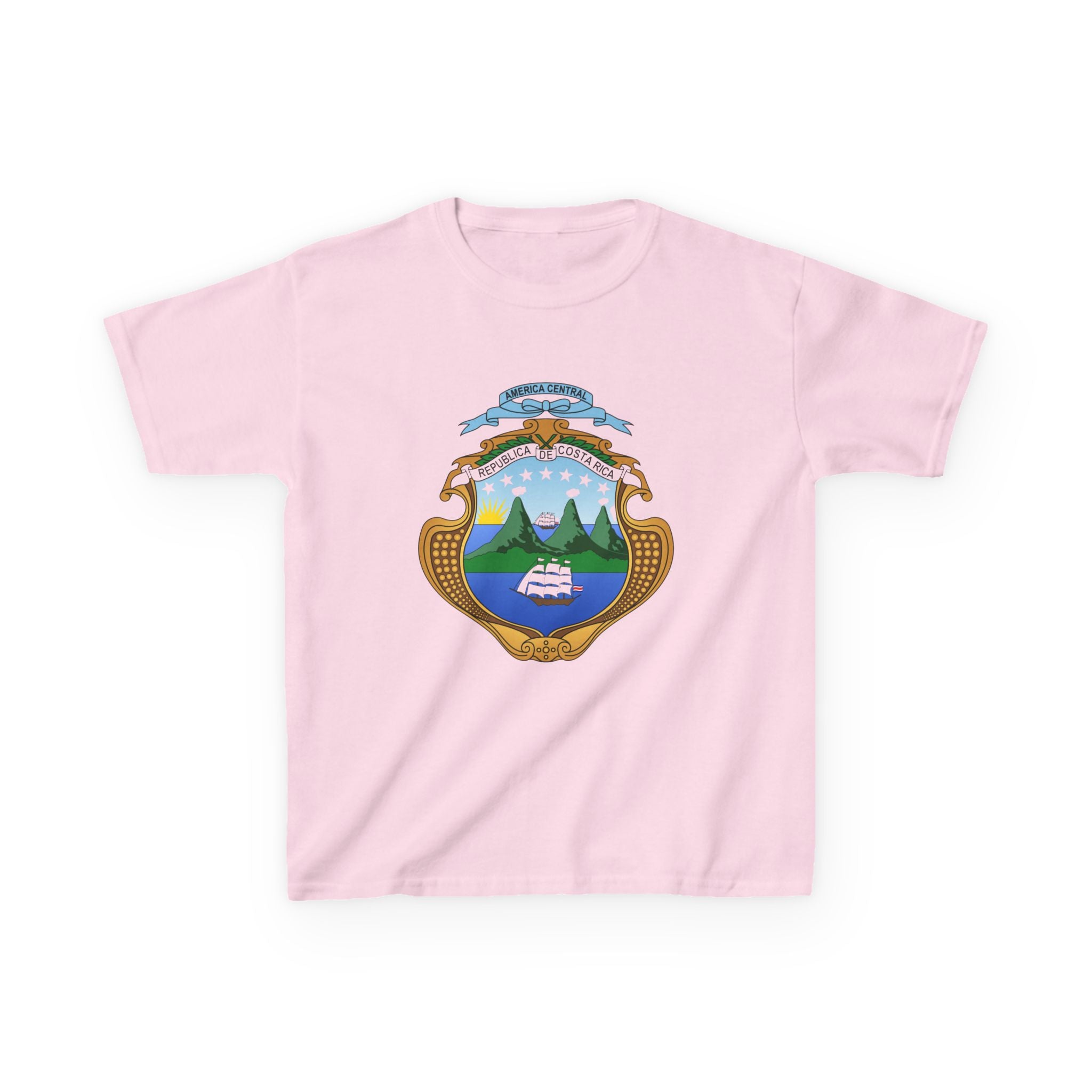 ALGODÓN GRUESO Camiseta de Niñas Costa Rica Escudo Nacional de Costa Rica